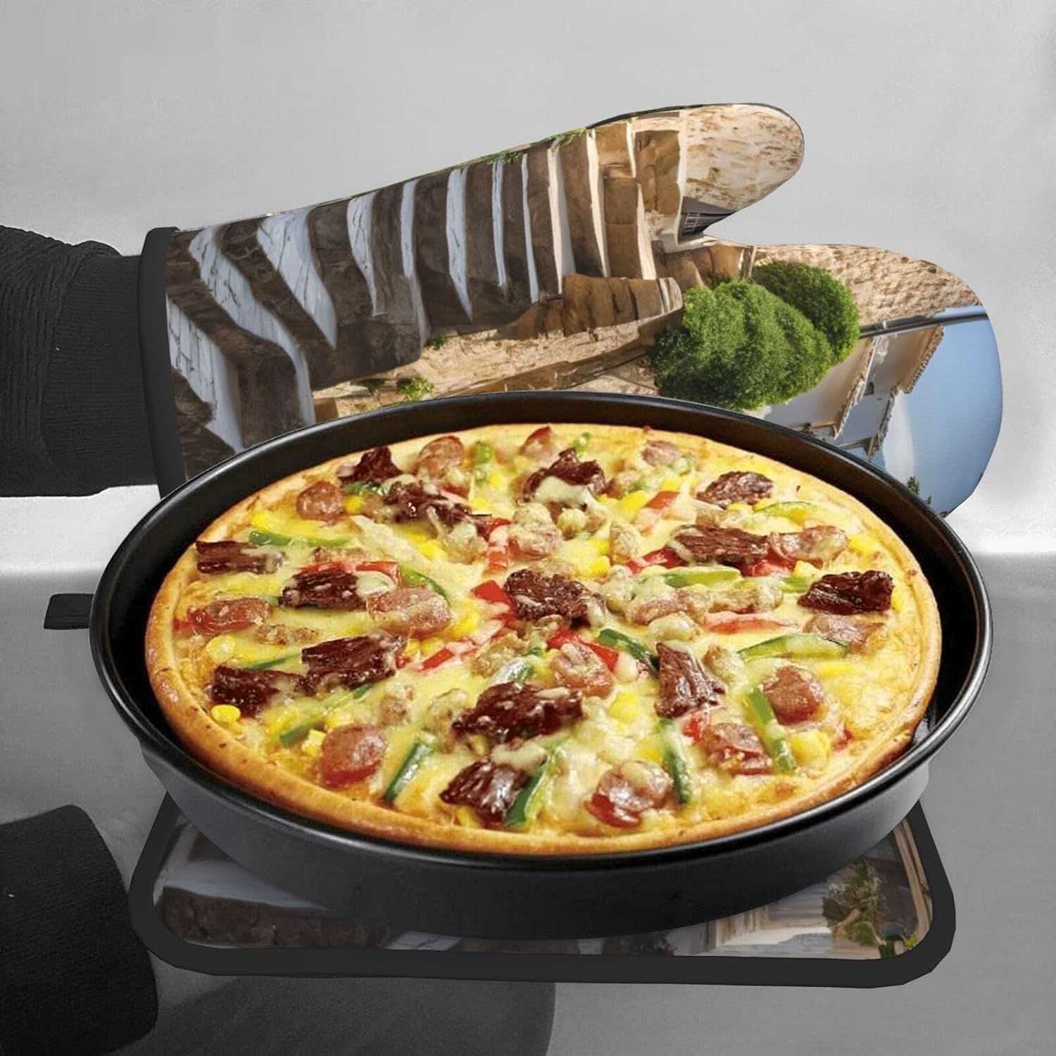 Italian Tuscan Oven Mitt Pot Holder Set