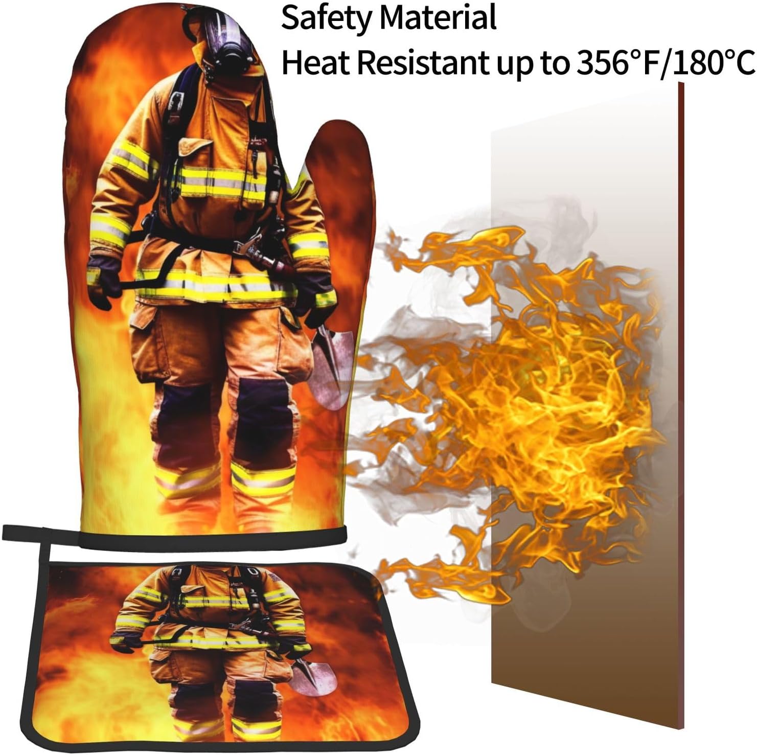 Oven Mitts Pot Holders Set Heat-Resistant for Kitchen Use