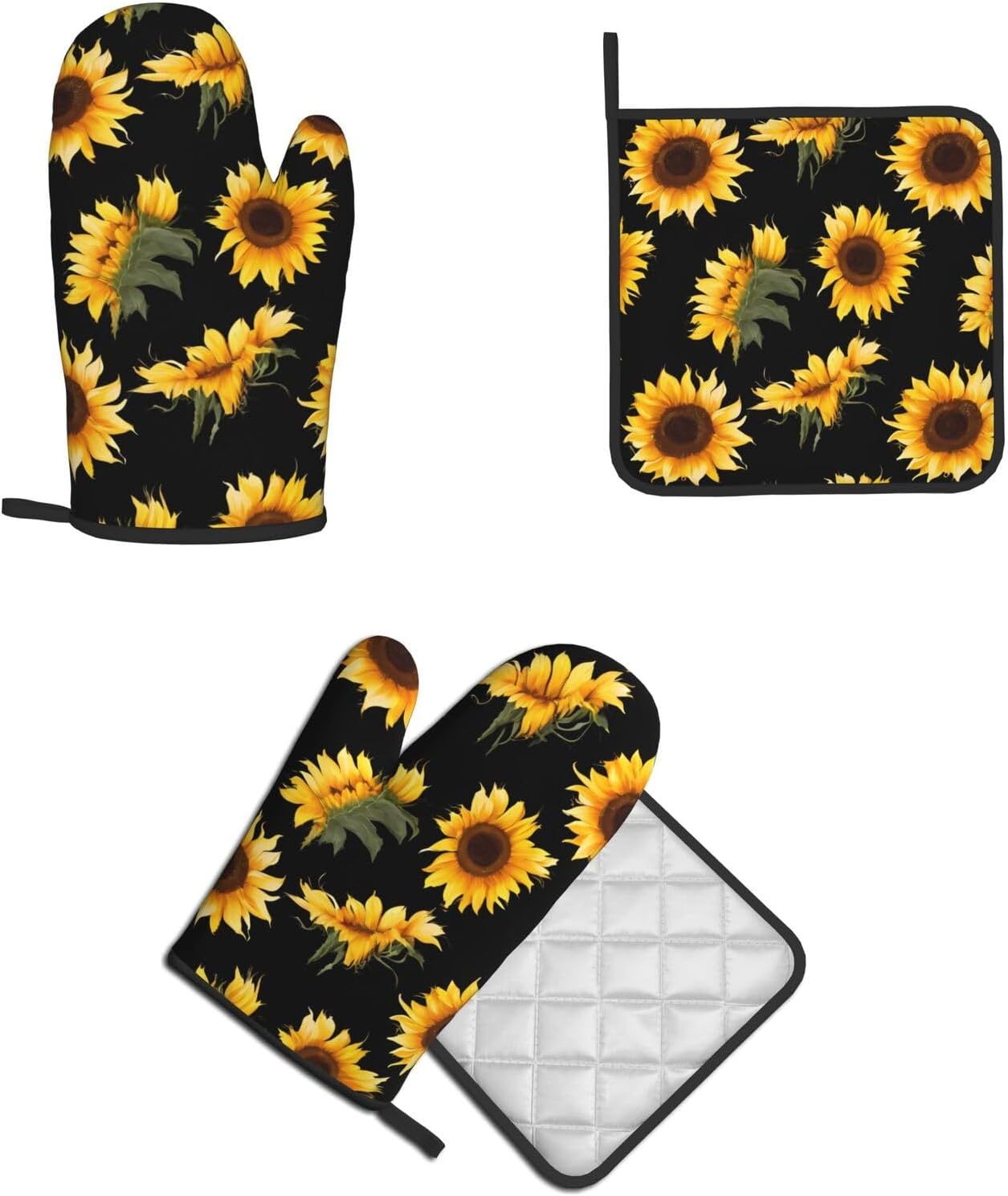Sunflower Oven Mitts Set