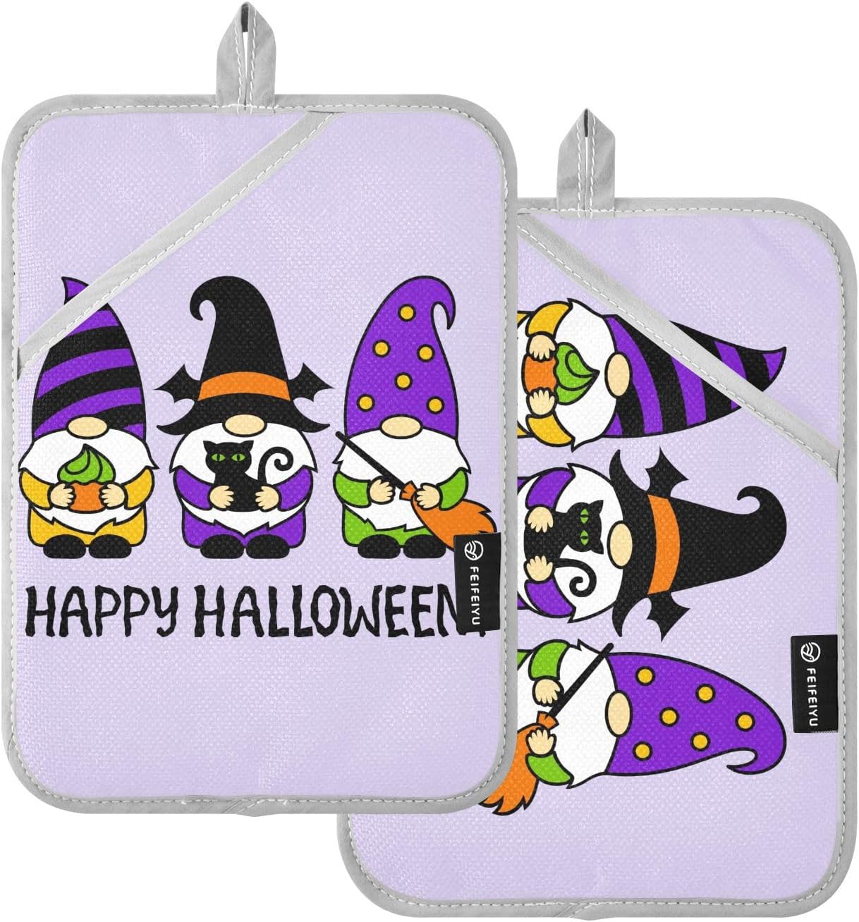 Halloween Gnomes Potholders Set for Cooking