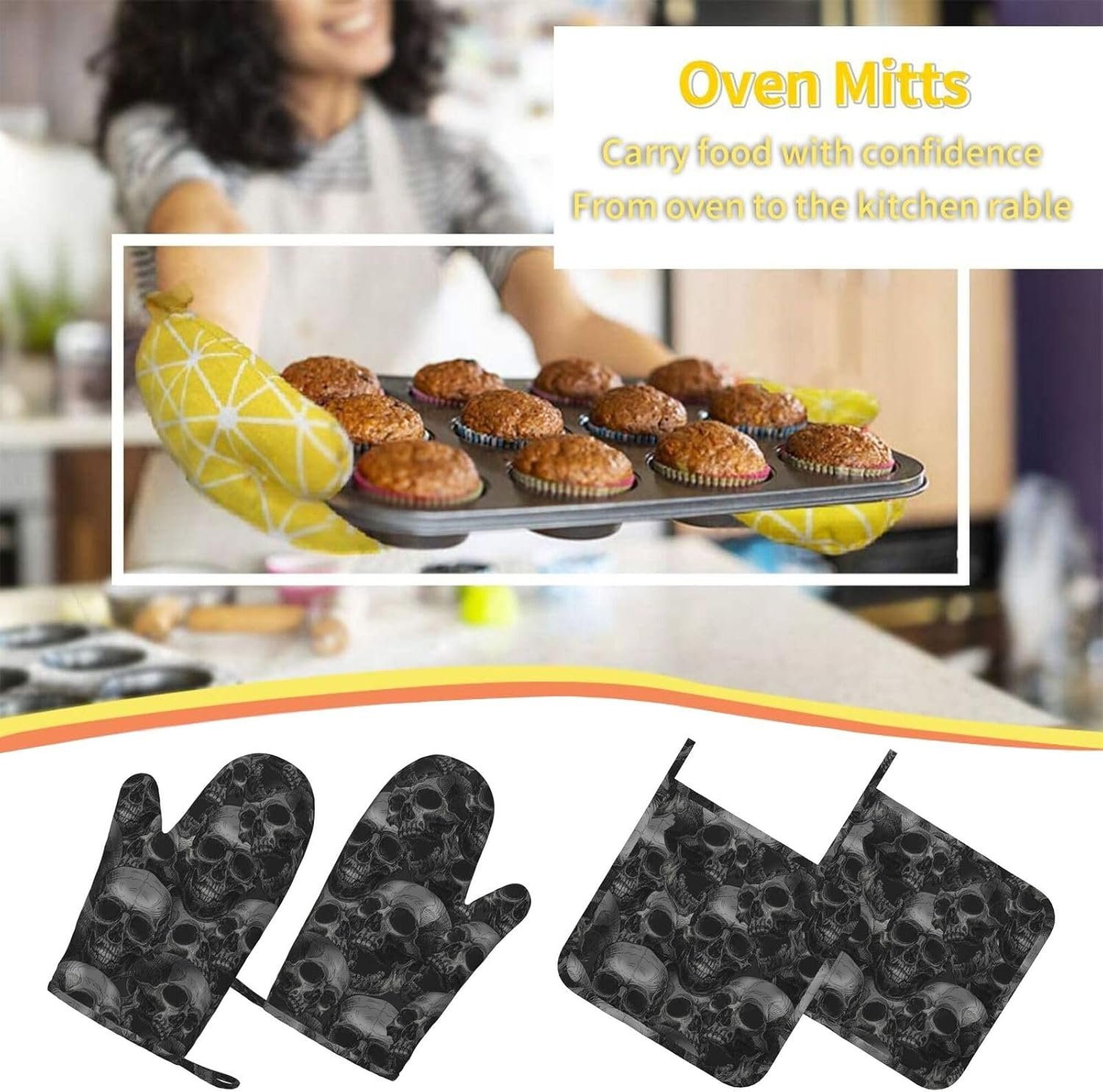 Premium Halloween Horror Oven Mitts for Safe Cooking