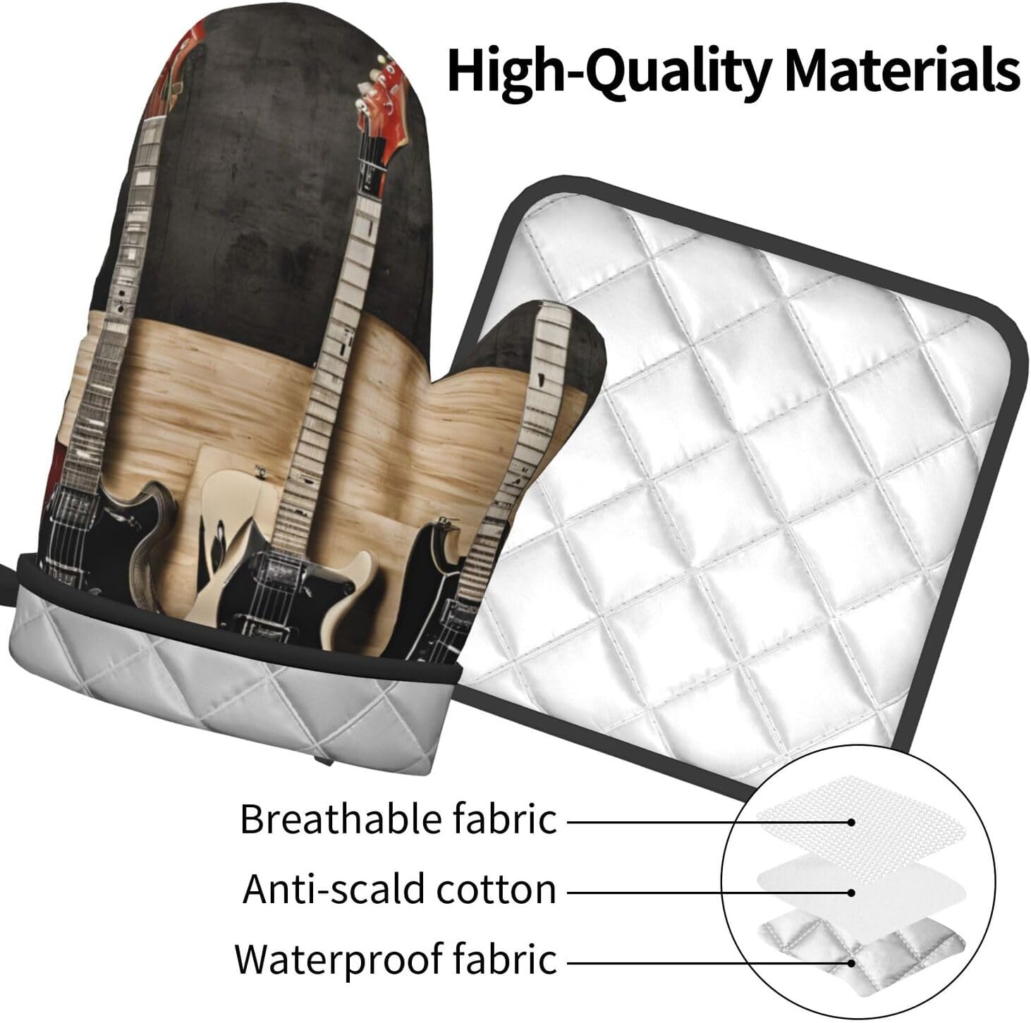 Oven Mitt and Pot Holder Set with Insulated Properties Non-Slip Kitchen Potholders