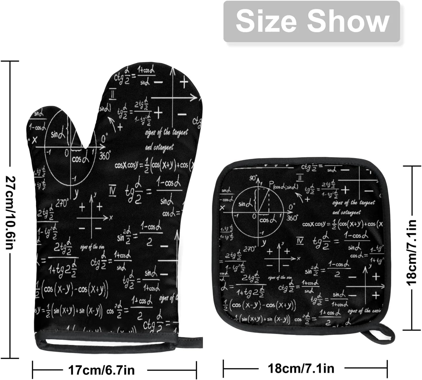 Knowledge Interesting Design Pot Holder Oven Mitt Set for Kitchen