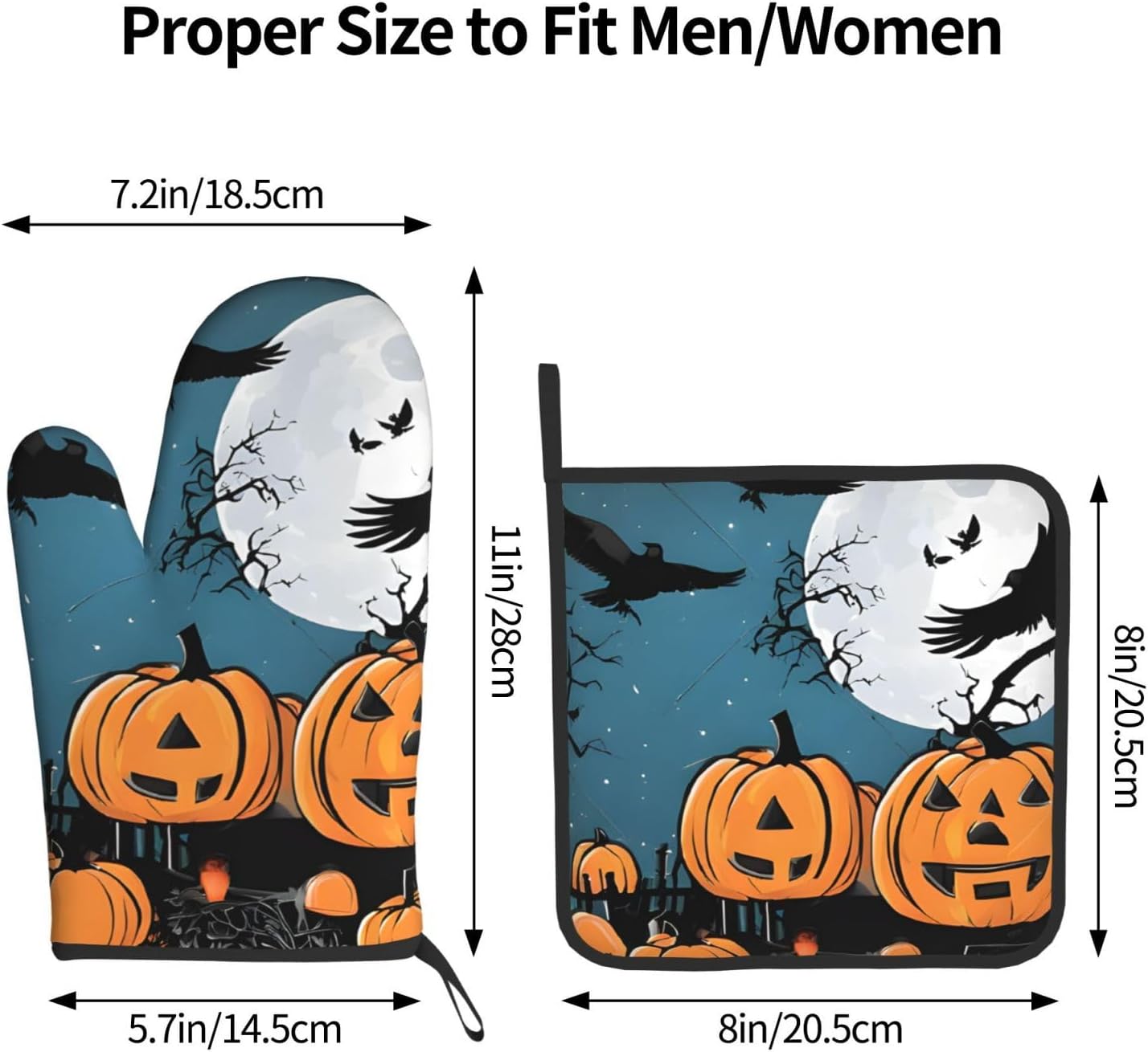 Spooktacular Halloween Oven Mitts Pot Holders Set