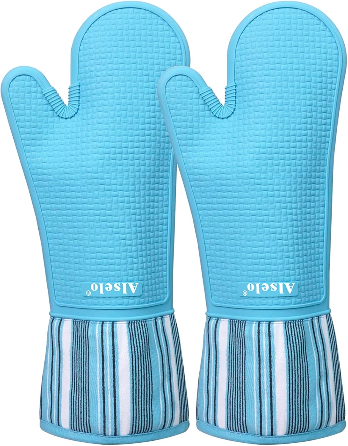 Alselo Oven Mitts Heat Resistant Silicone for 550 Degrees