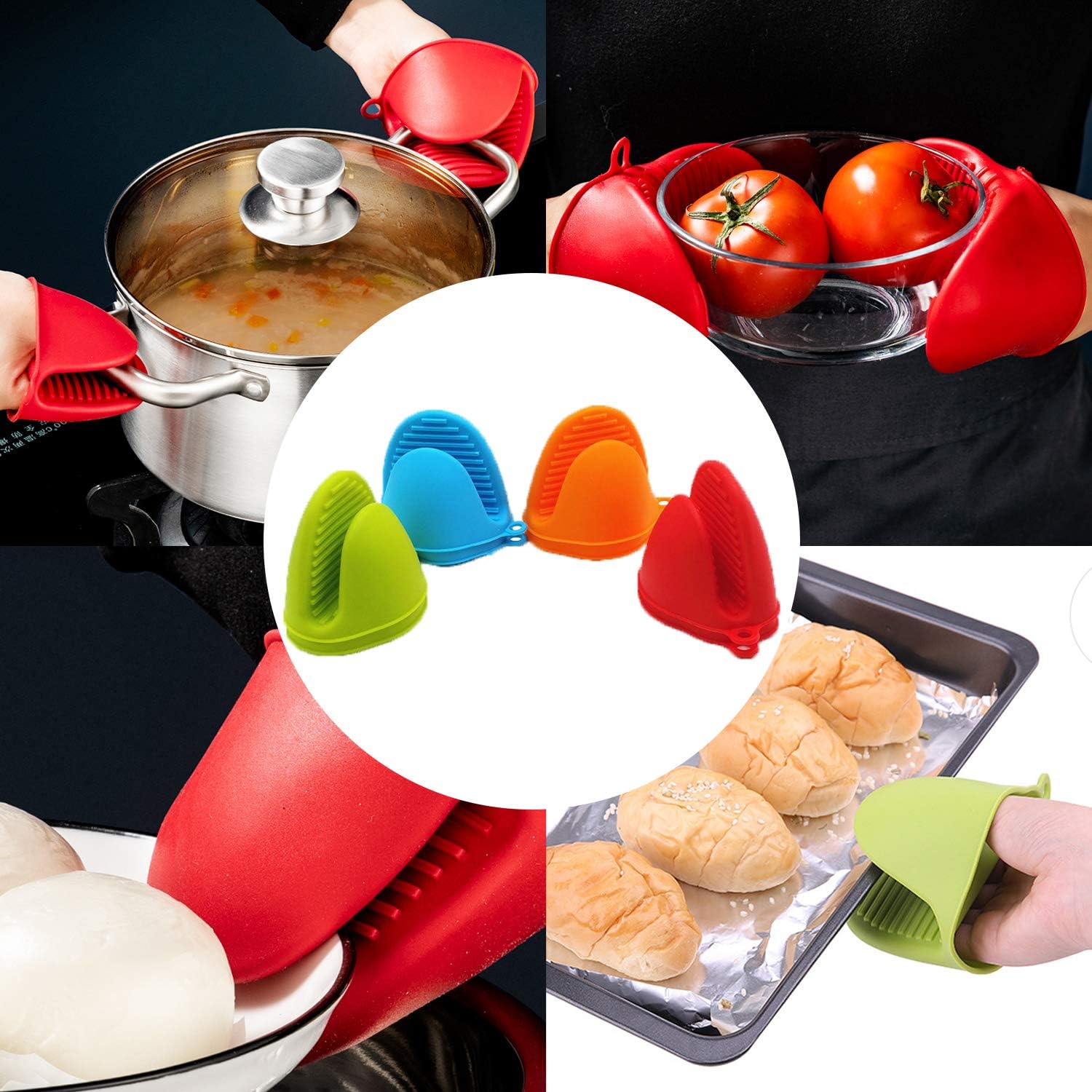 NEPAK 4 Pairs Silicone Oven Mitts