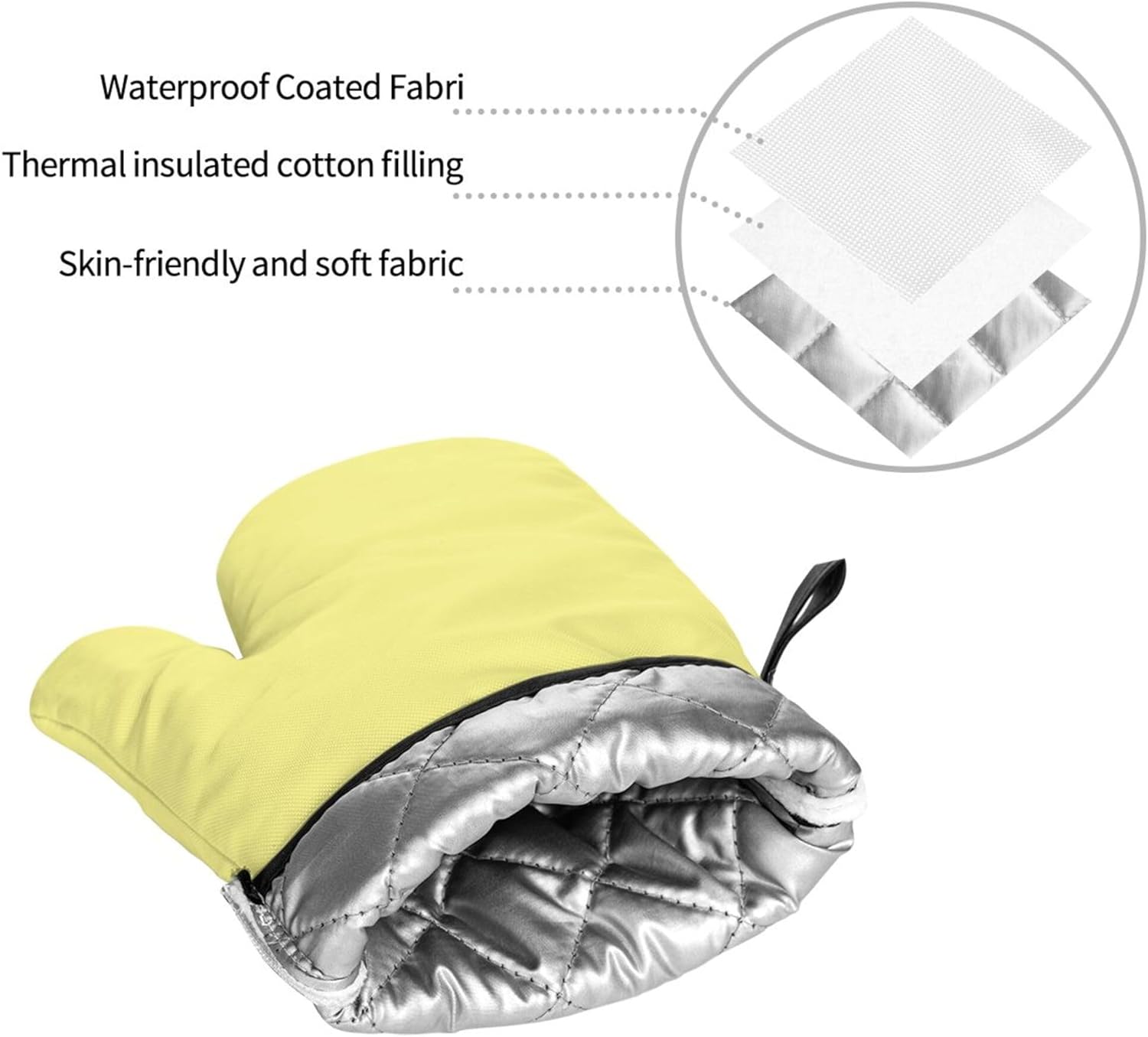 Curdesi Heat-Resistant Oven Mitts Set 4PCS Pale Yellow