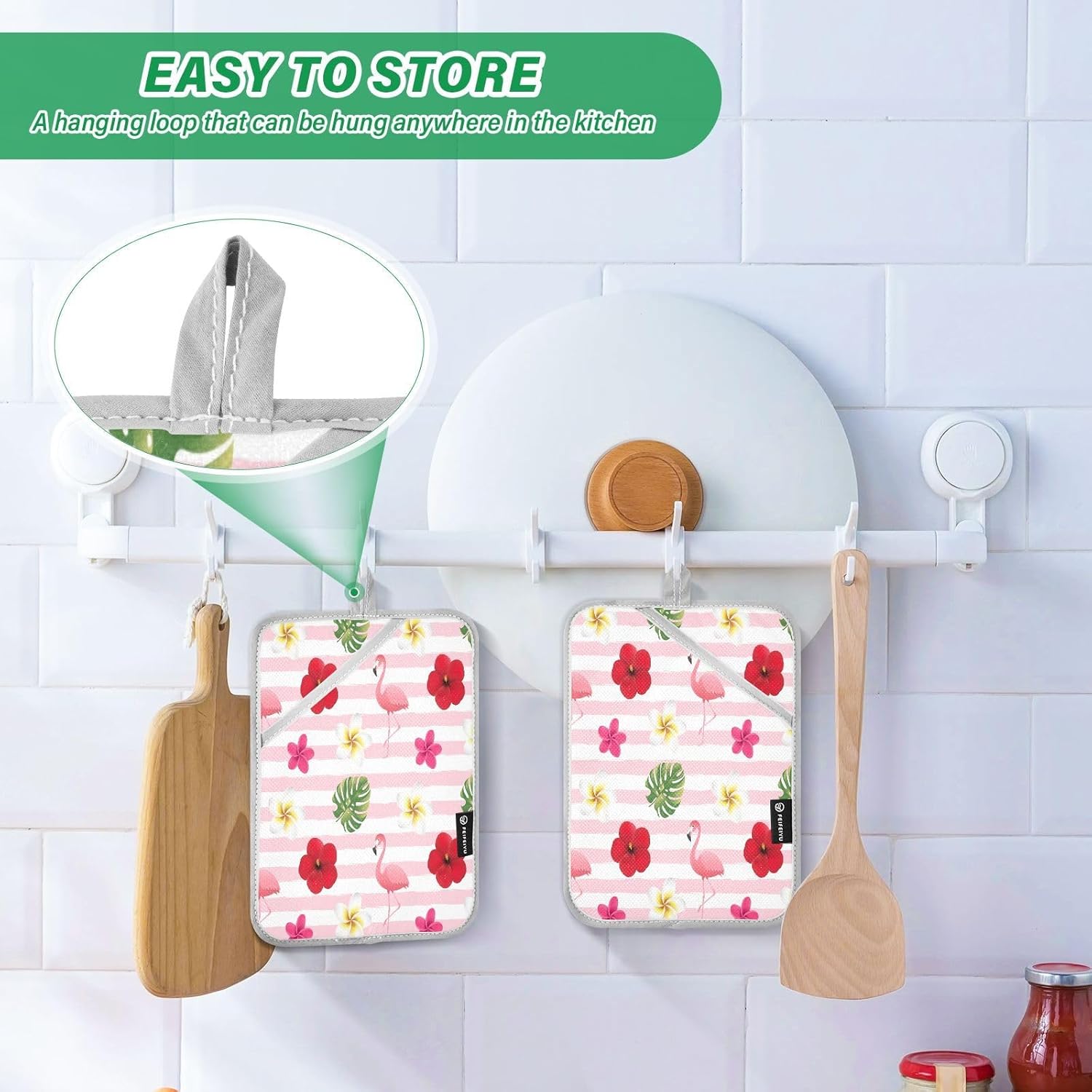 Kcldeci 2 Pack Heat Resistant Oven Mitts and Pot Holders