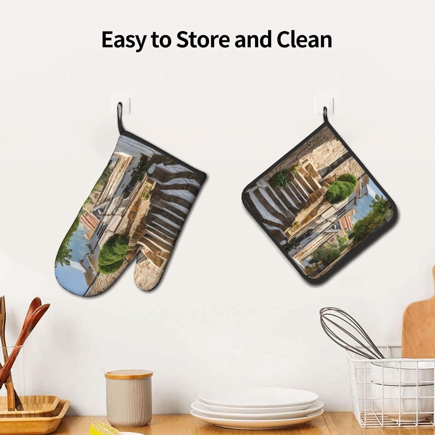 Italian Tuscan Oven Mitt Pot Holder Set