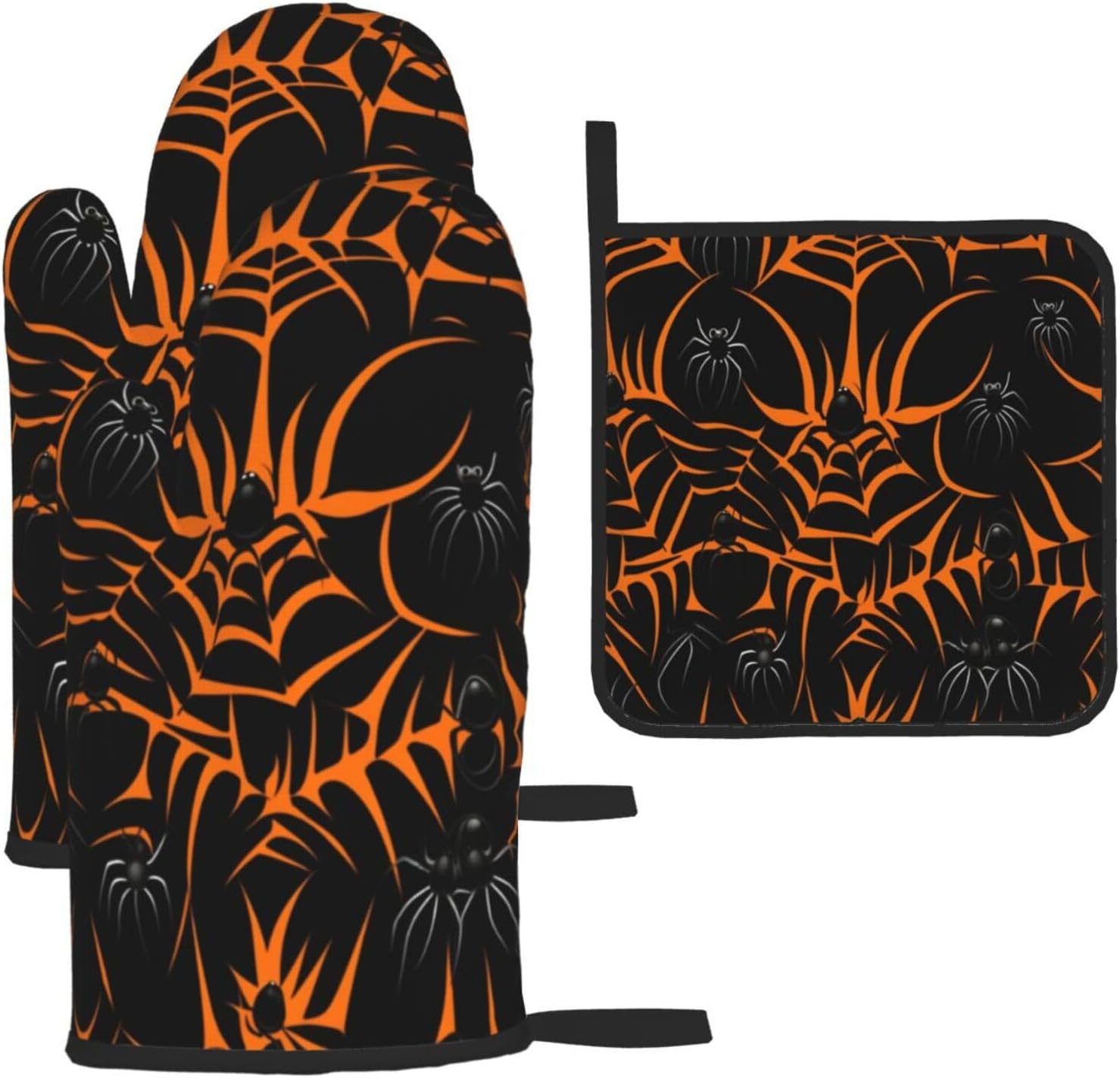 Halloween Spider Web Oven Mitts