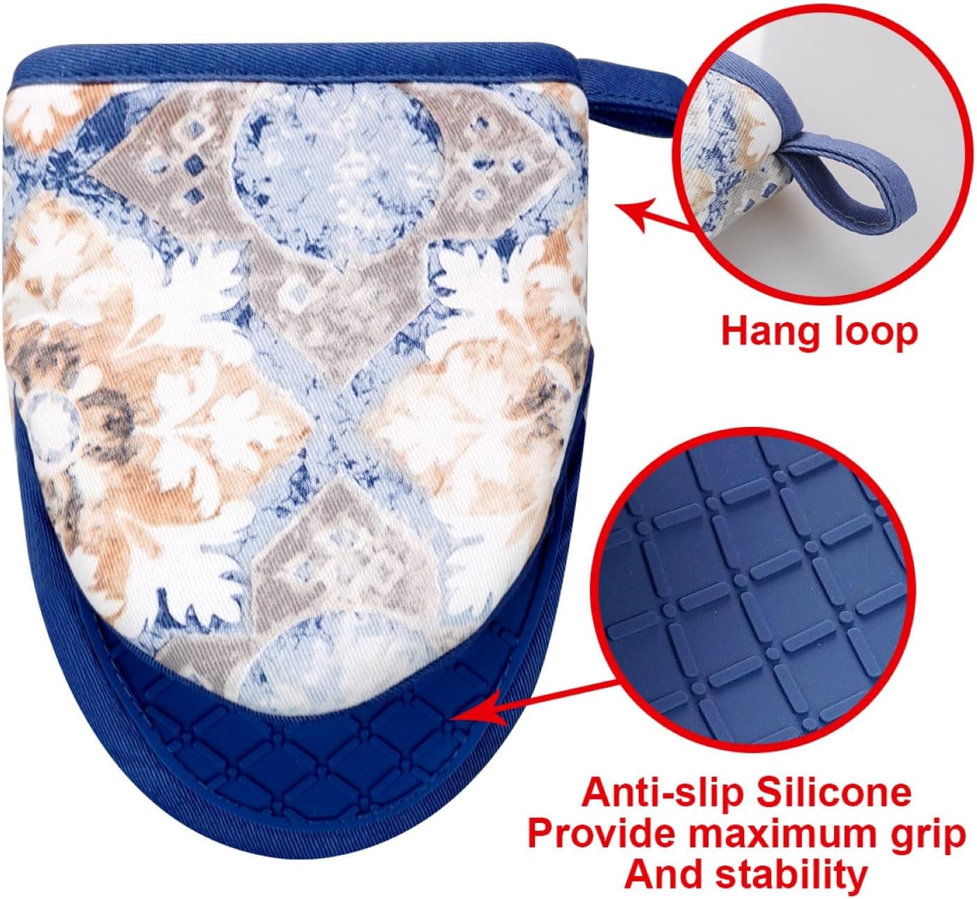 Alselo Mini Silicone Oven Mitts 2-Pack Dusty Blue 1