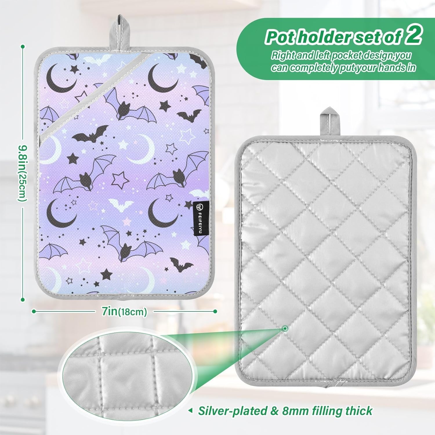 Magic Bat Potholders with Pockets 2 Pack 1