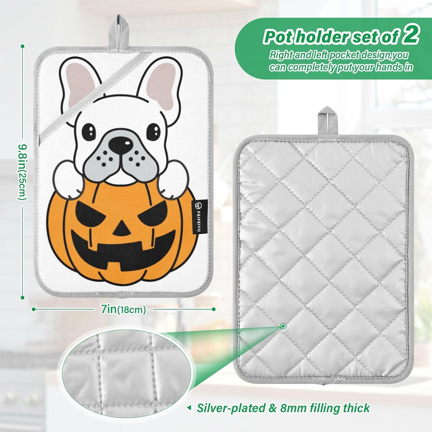 Pumpkin Pot Holder Set for Halloween