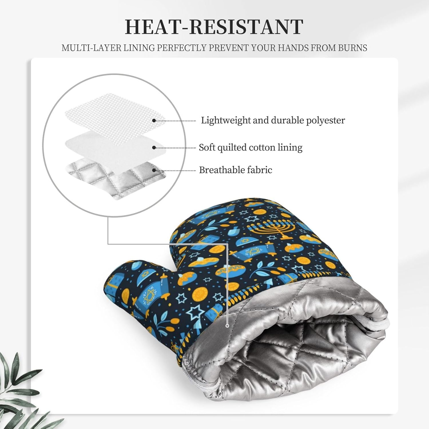 Happy Hanukkah Oven Mitts for Cooking