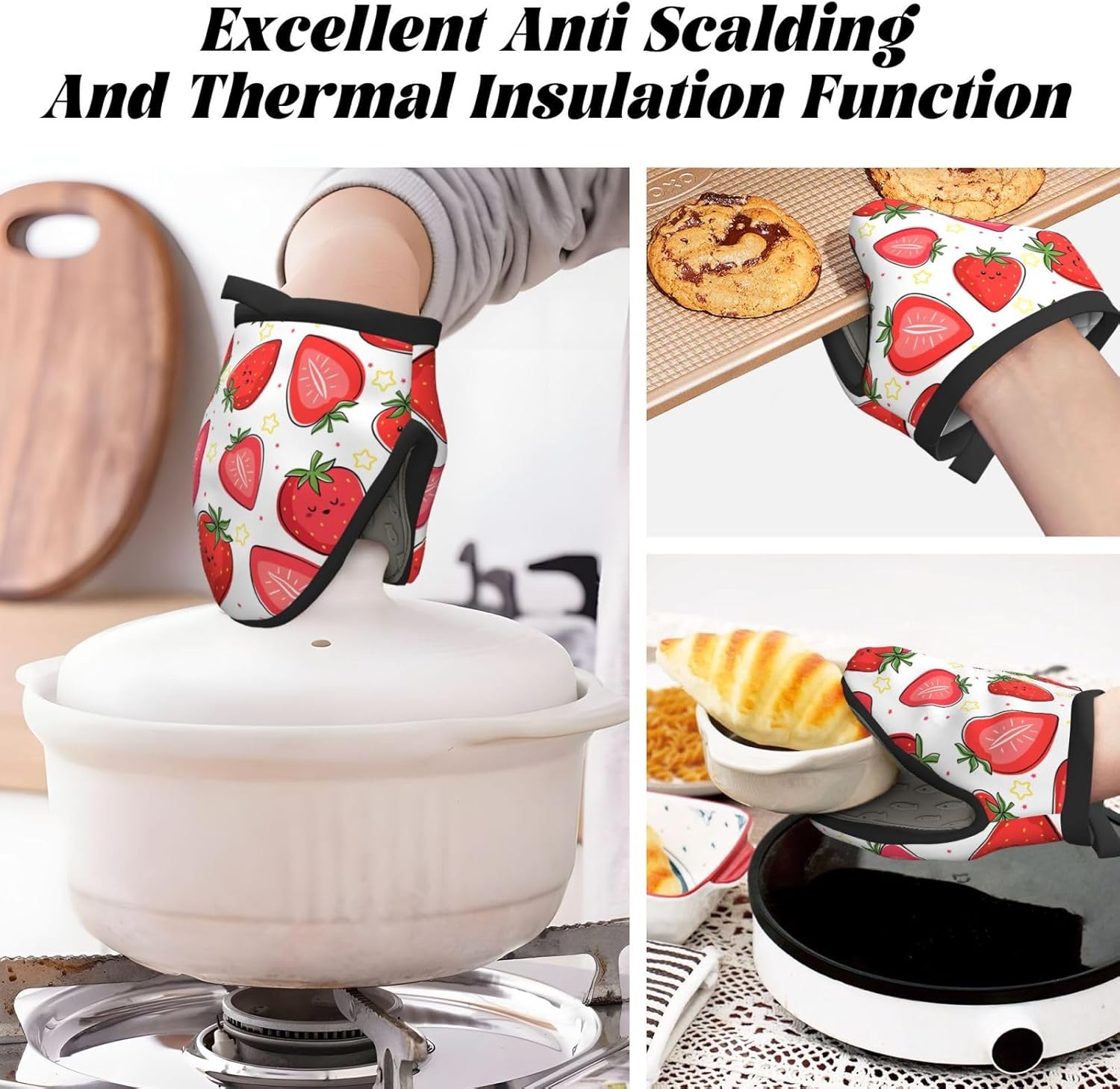 Aimeryup Silicone Oven Mitts Pair Non-Slip Heat Resistant