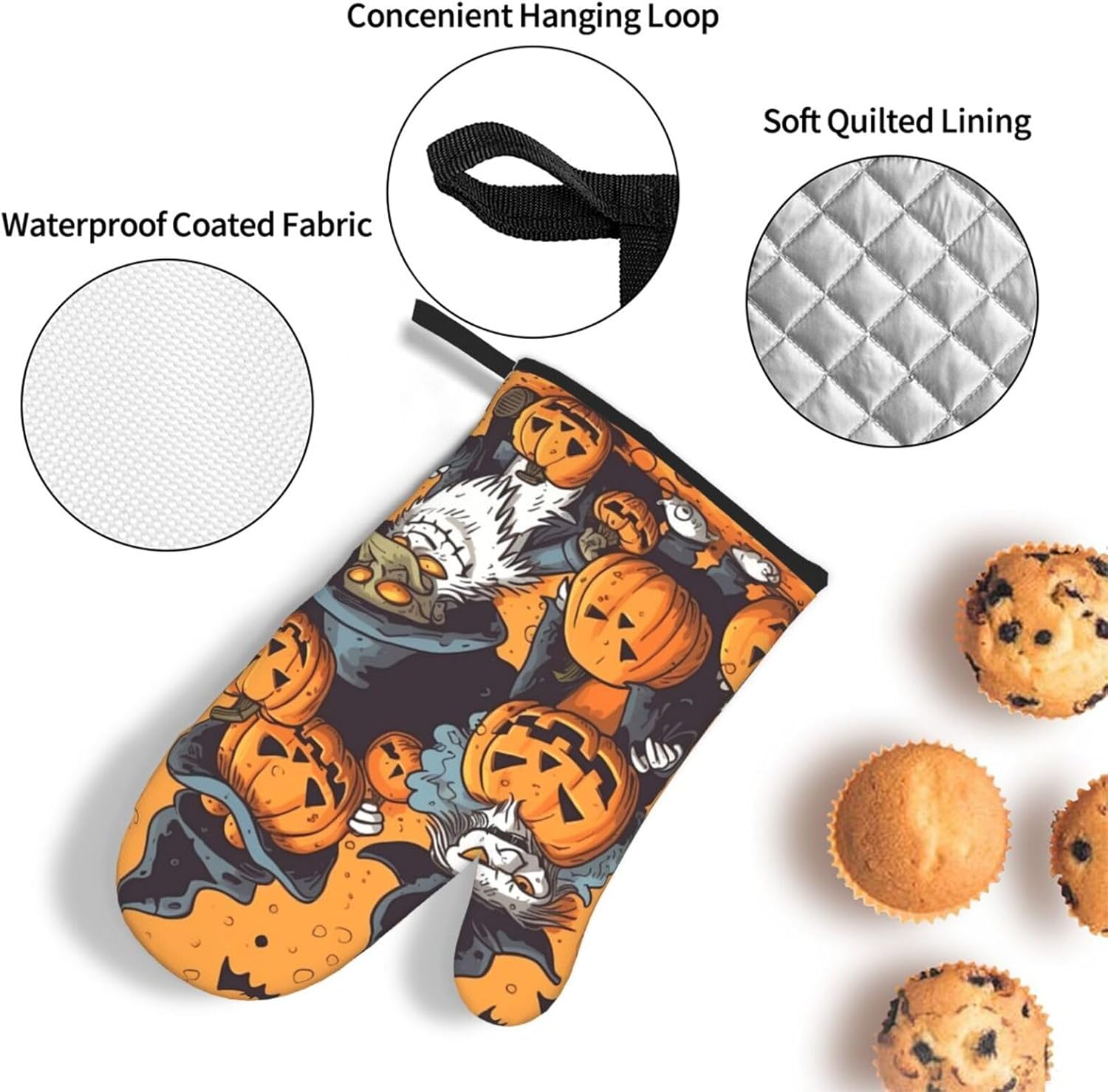 Pecan Family Oven Mitt Set for Heating Cooking and Baking