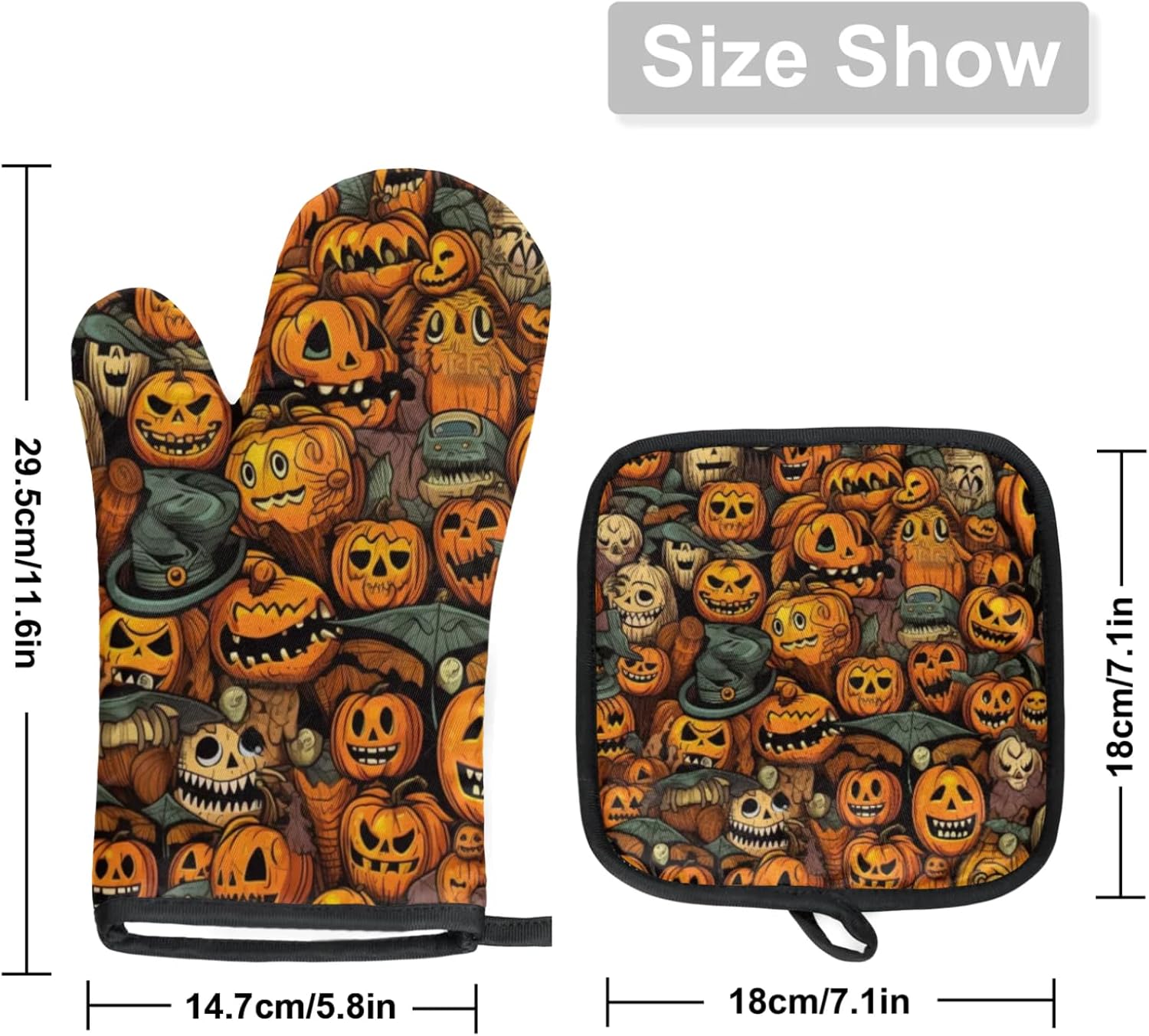 Halloween Treat Aglebo Oven Mitts Pot Holders Set of 2