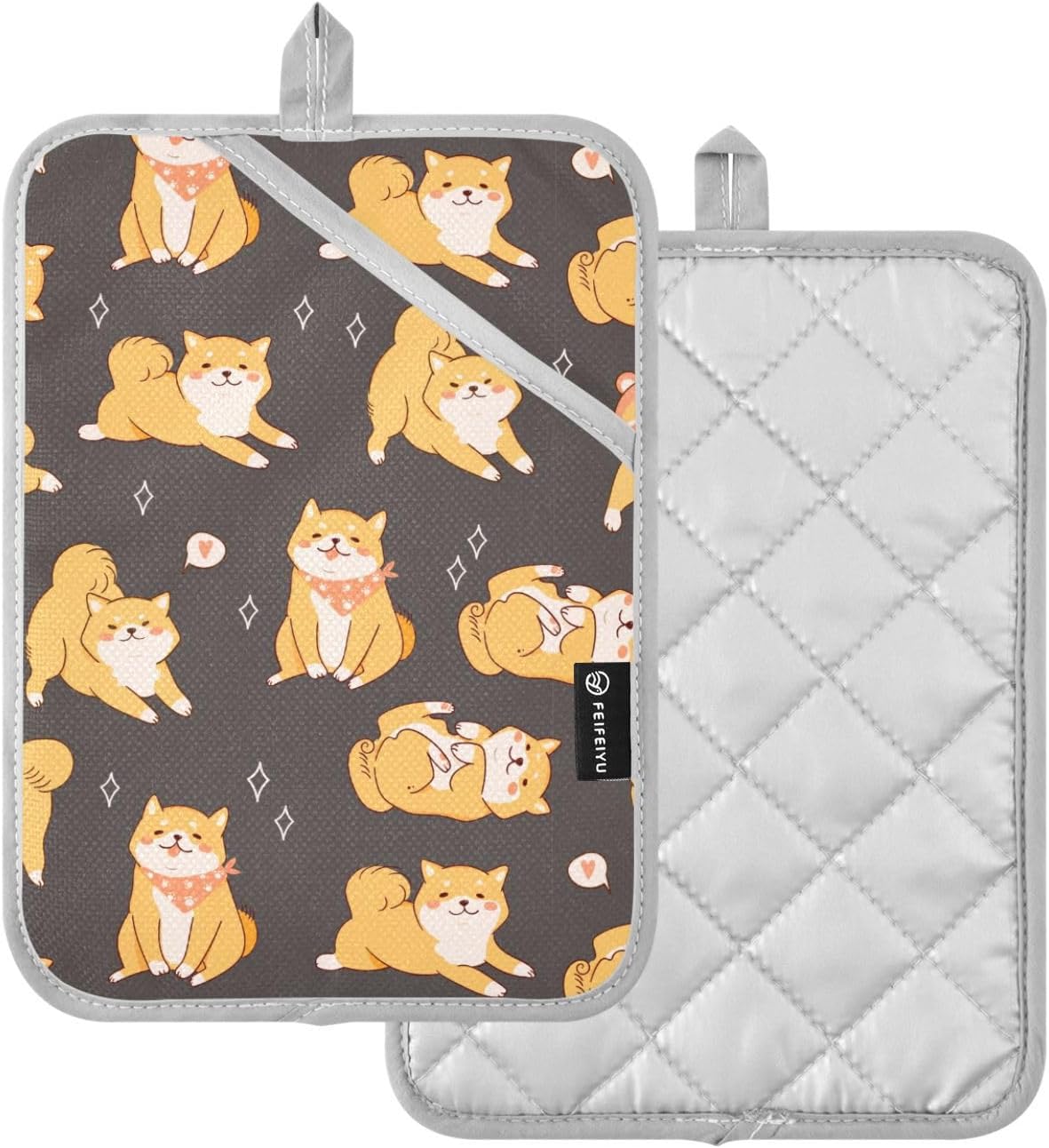Double the Love Kawaii Shiba Inu Potholder Set to Protect Your Kitchen
