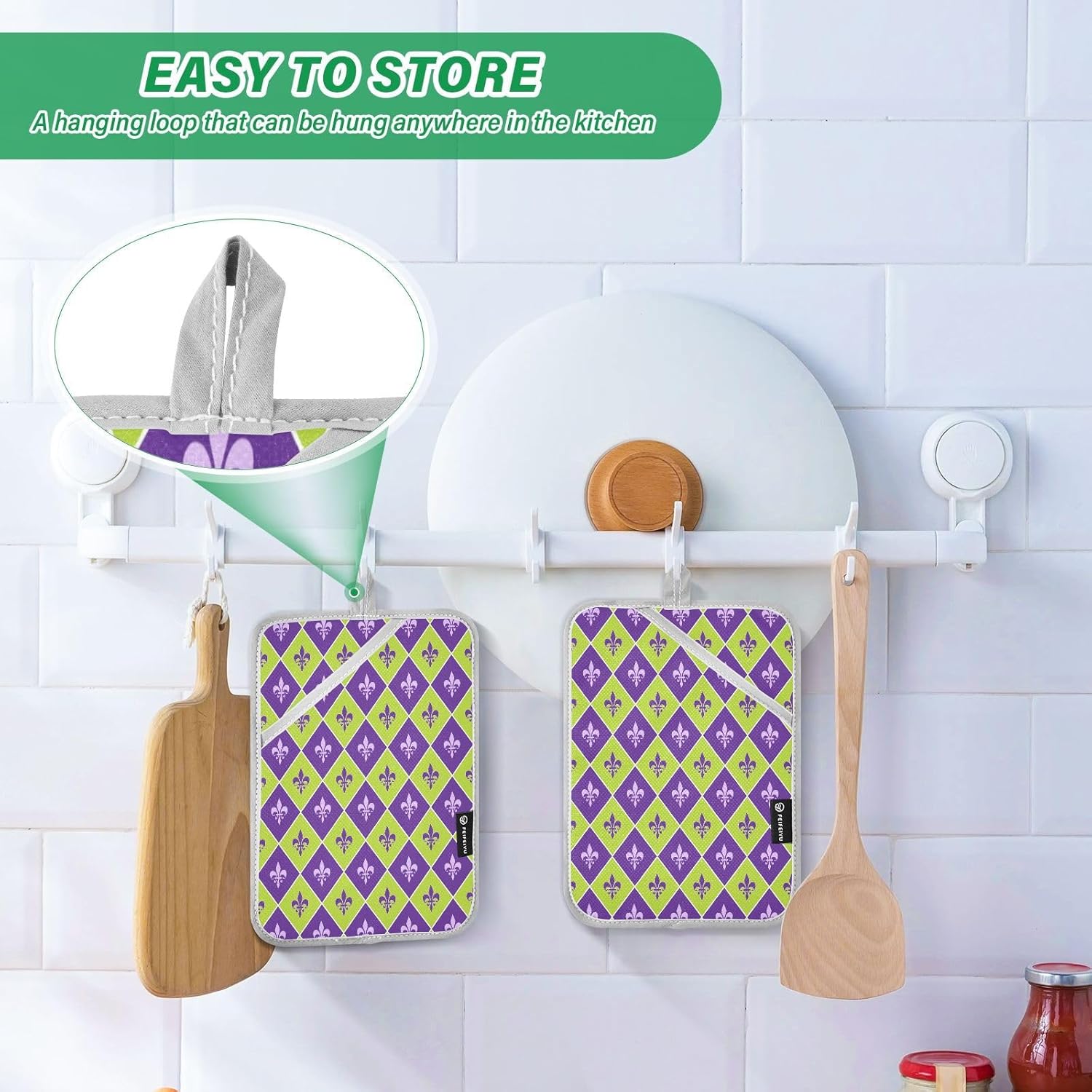 Kcldeci Heat-Resistant 2-Pack Potholders for Oven Mitts