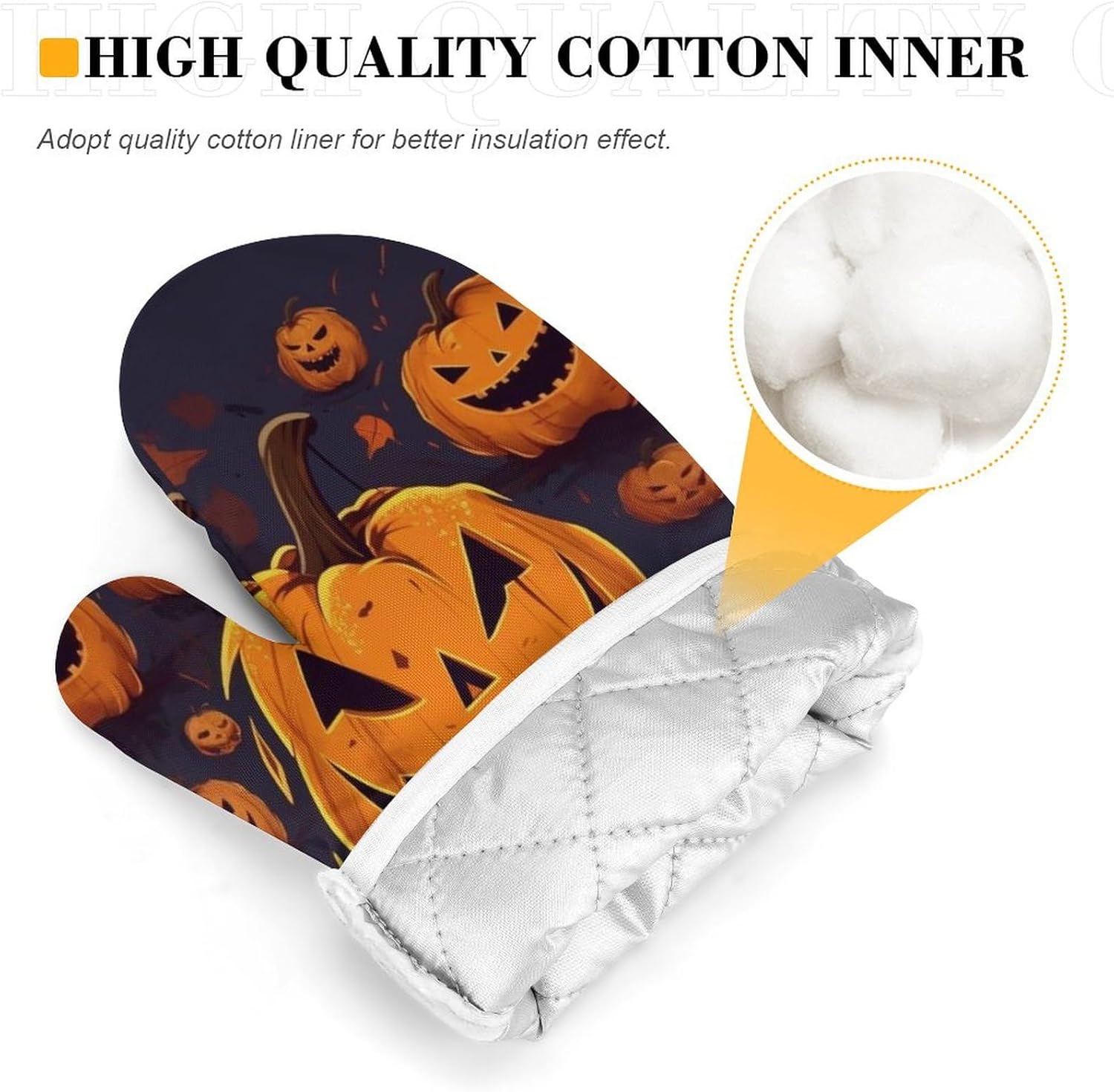 Halloween Pumpkin Oven Mitts Pot Holders Set for Cooking