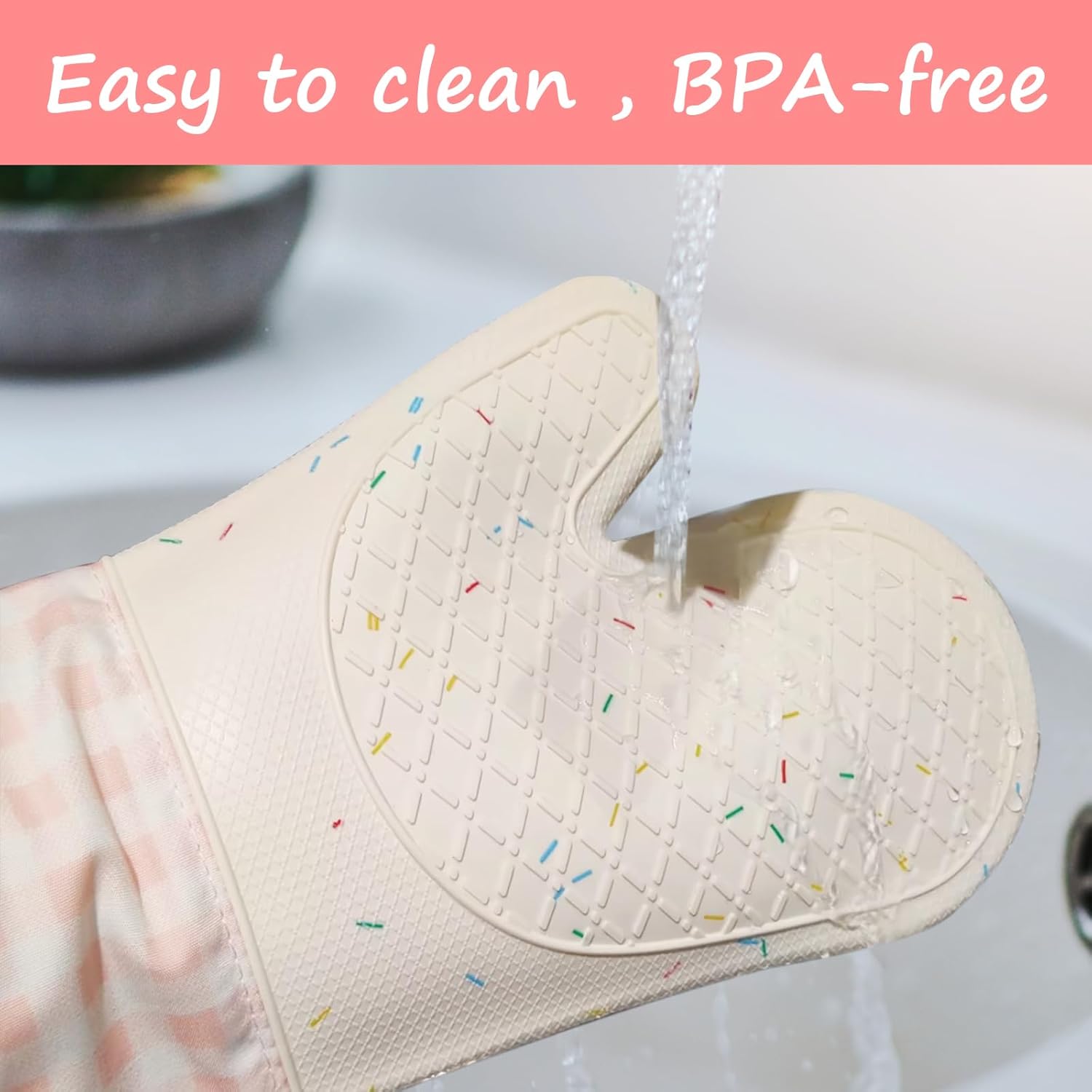 Silicone Confetti Oven Mitts Pair