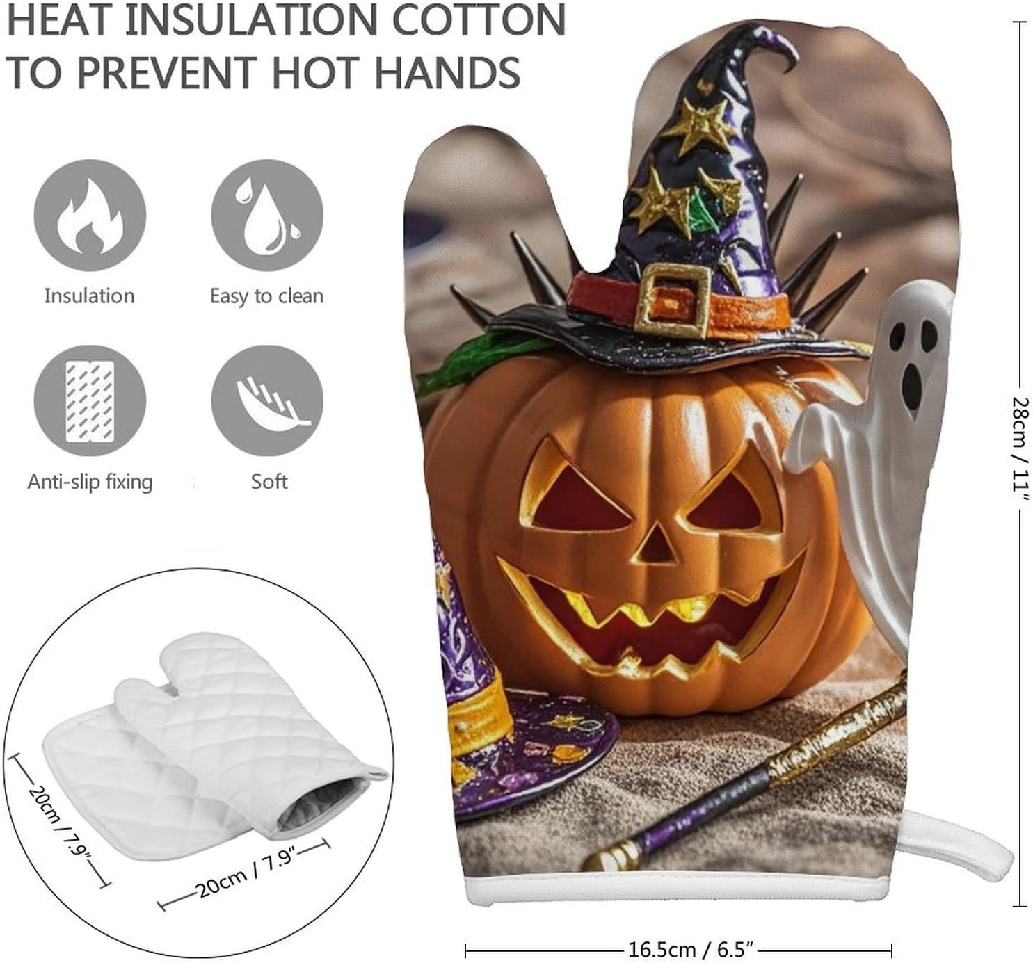 EKYOSHCZ Halloween Witch Hat Oven Mitts Set of 2