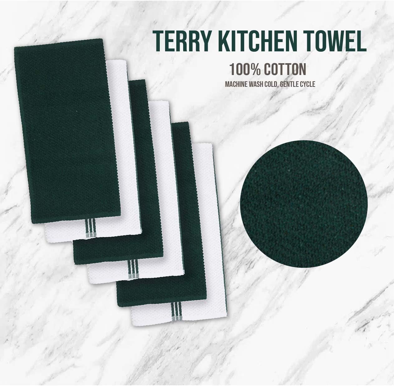 Lane Linen 16-Piece Kitchen Towel Set - Green