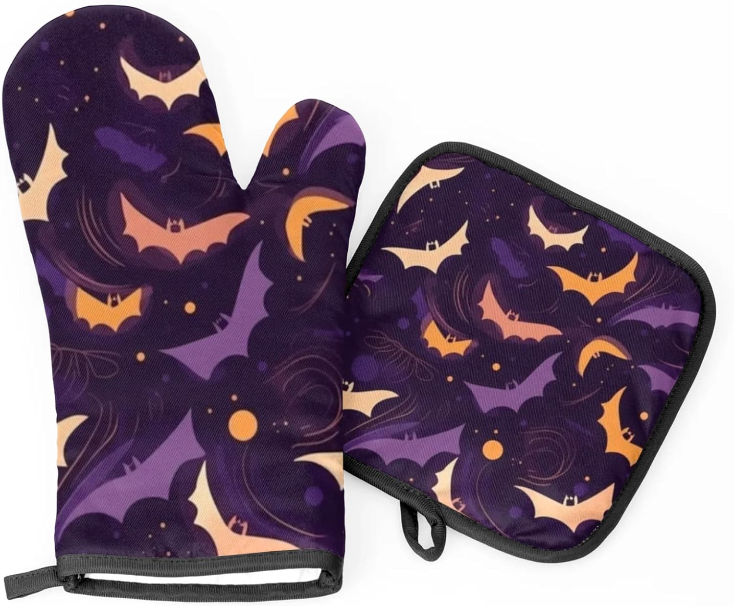 Halloween Cute Bats Oven Mitts Pot Holders Set of 2