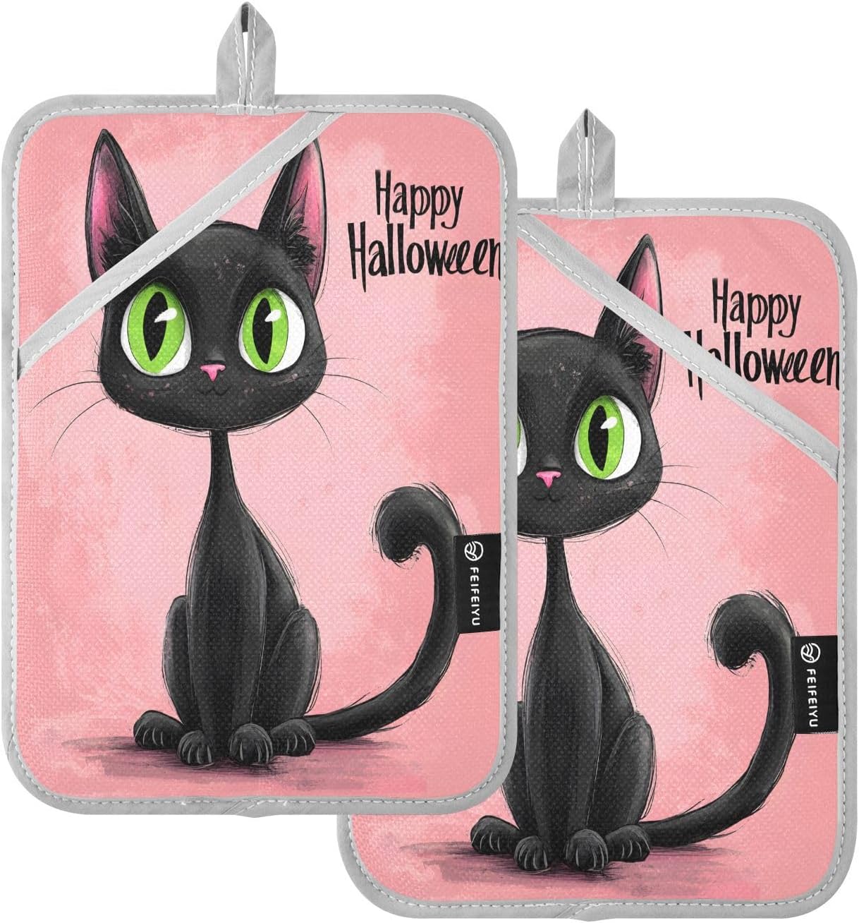 Halloween Cat Pot Holder 2-Piece Set