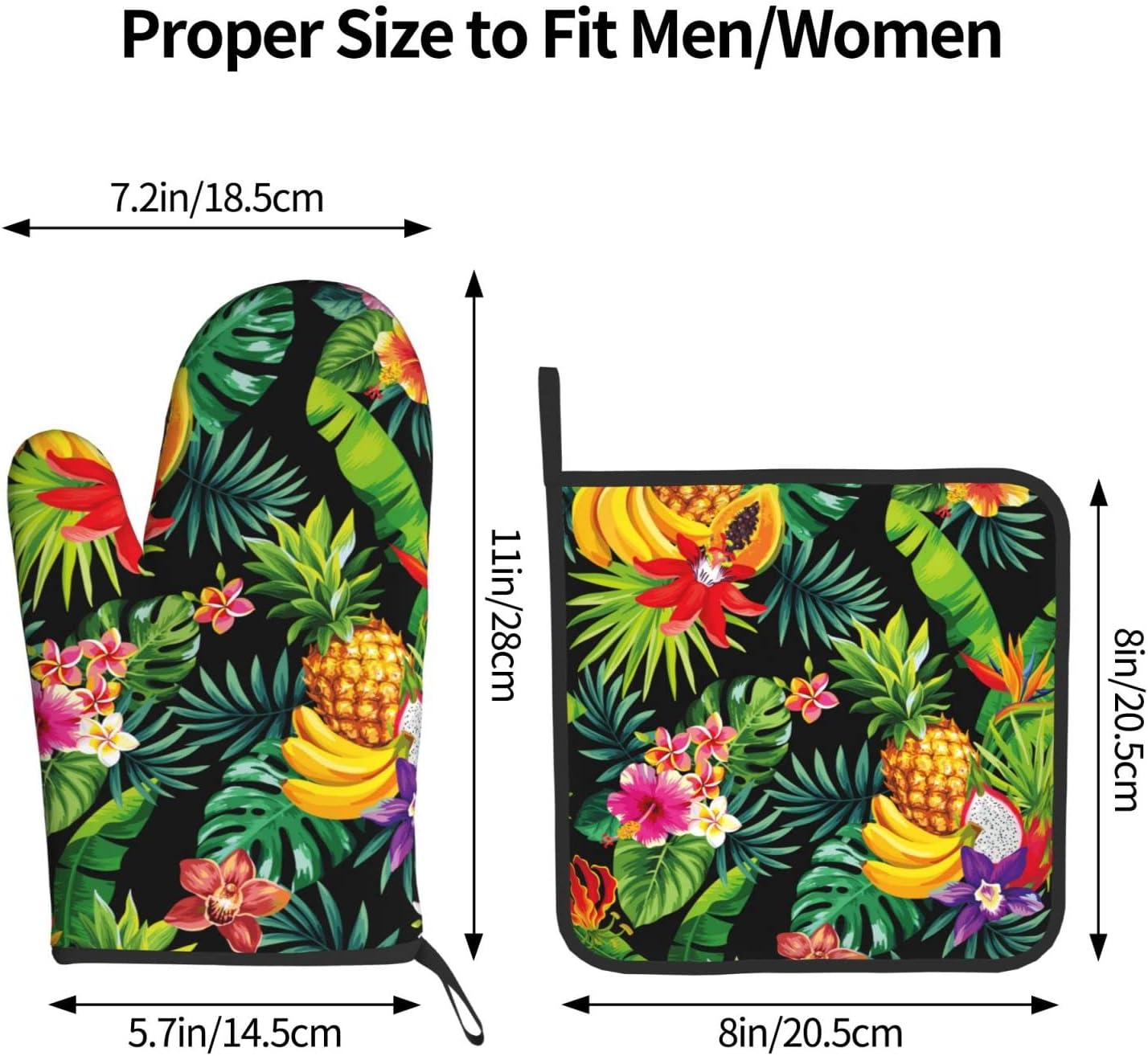Aoojanu Tropical Fruit Oven Mitts Pot Holders 2 Set