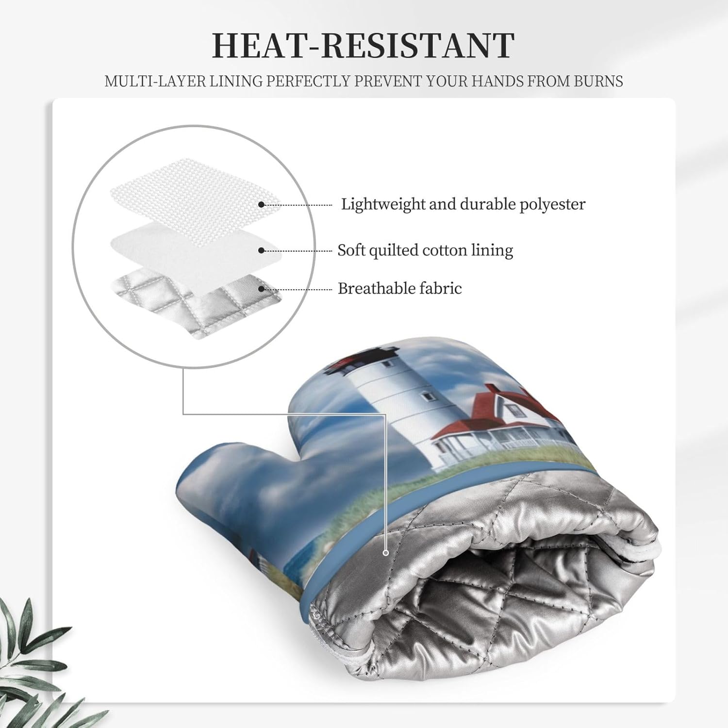 Oven Mitt Potholder Set - Denim Design Heat Resistant waterproof