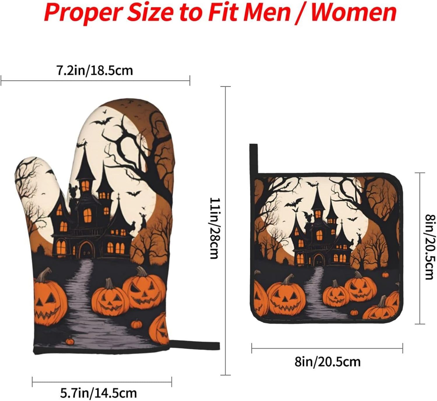 4-Piece Heat-Resistant Oven Mitt Set