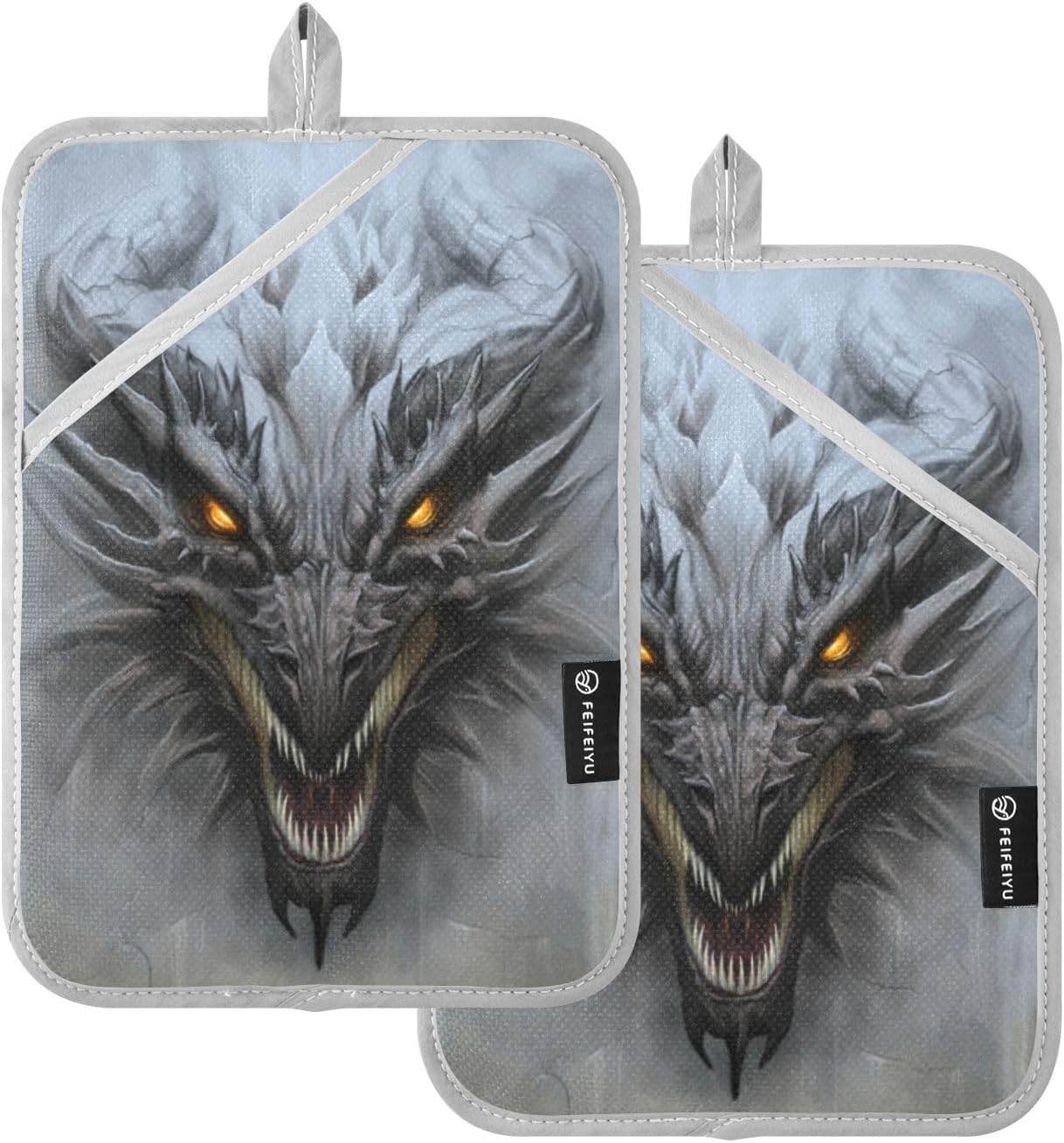 Kcldeci Dragon Head Oven Potholders Set