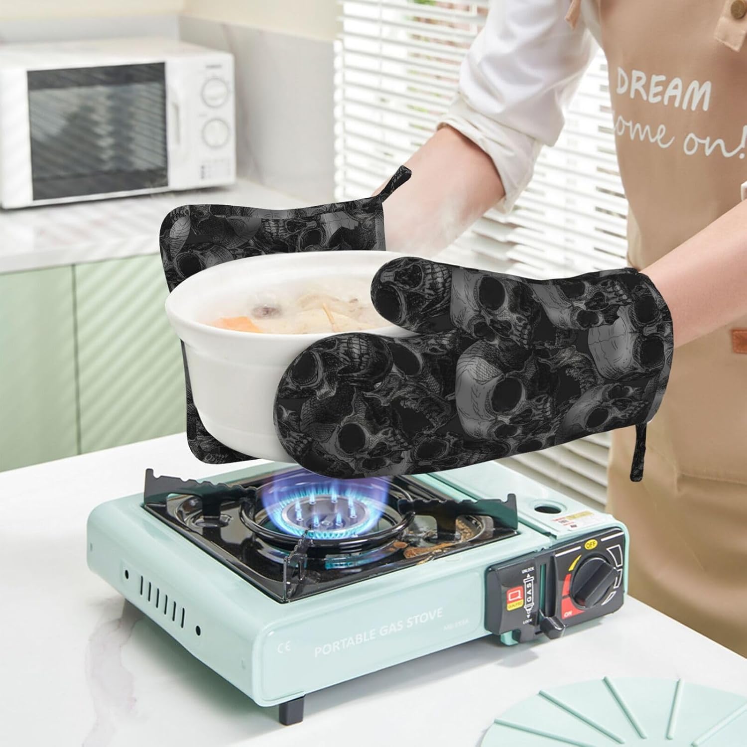 Premium Halloween Horror Oven Mitts for Safe Cooking