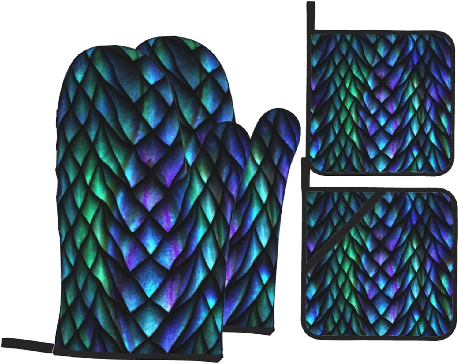 WAWOWA Oven Mitts and Potholders Set of 4
