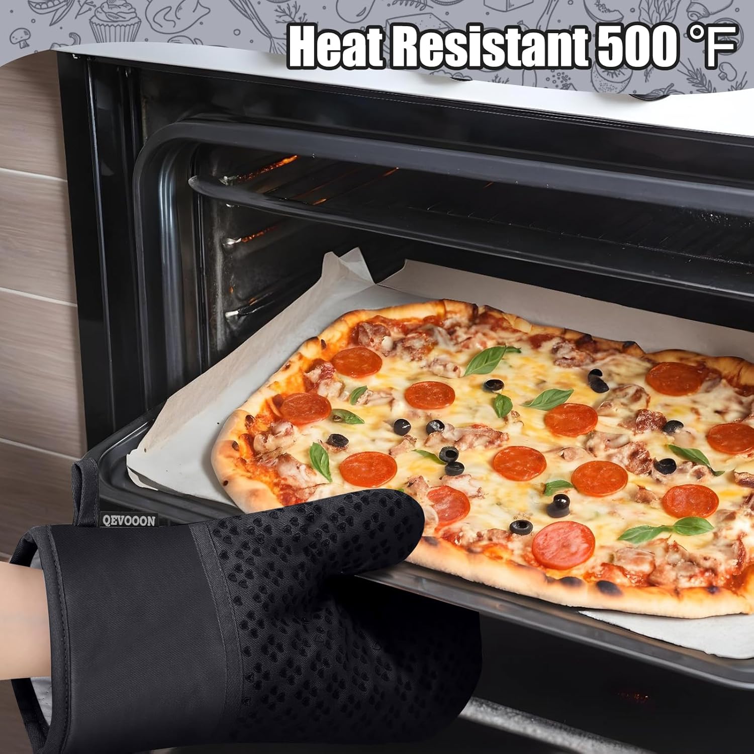Qevooon 100 Cotton Kitchen Tasks Set - Heat-Resistant Durable in the Kitchen
