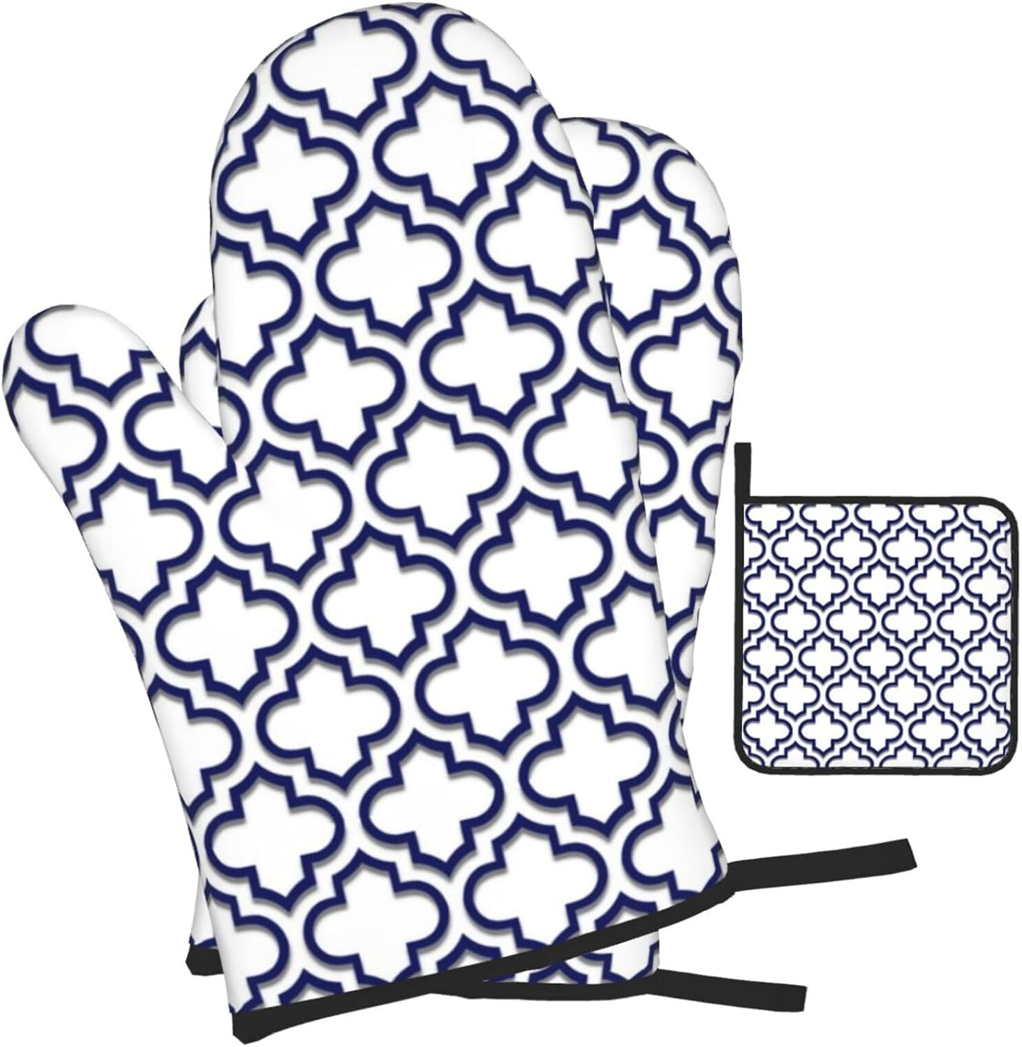 Jinoarob 3-Piece Oven Mitt and Pot Holder Set Heat Resistant Kitchenware