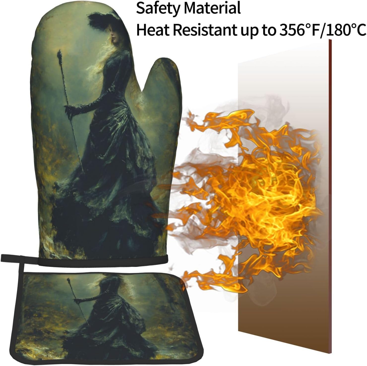 Halloween Witch Thermal Pot Holder Set Cozy Heat-Resistant