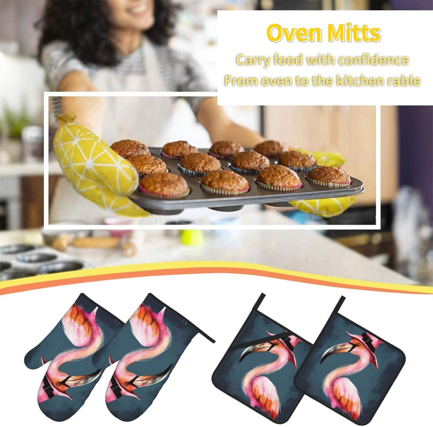 Halloween Flamingo Kitchen Set