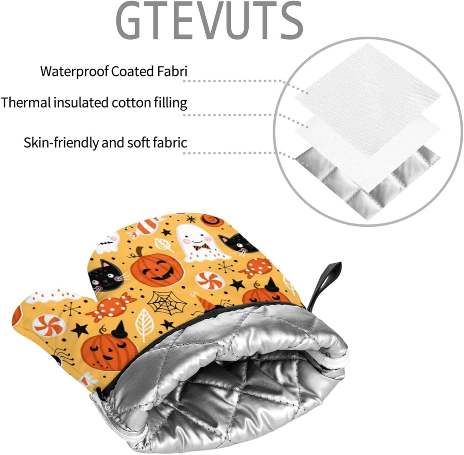 Halloween Spooky Ghost Skull Oven Mitts