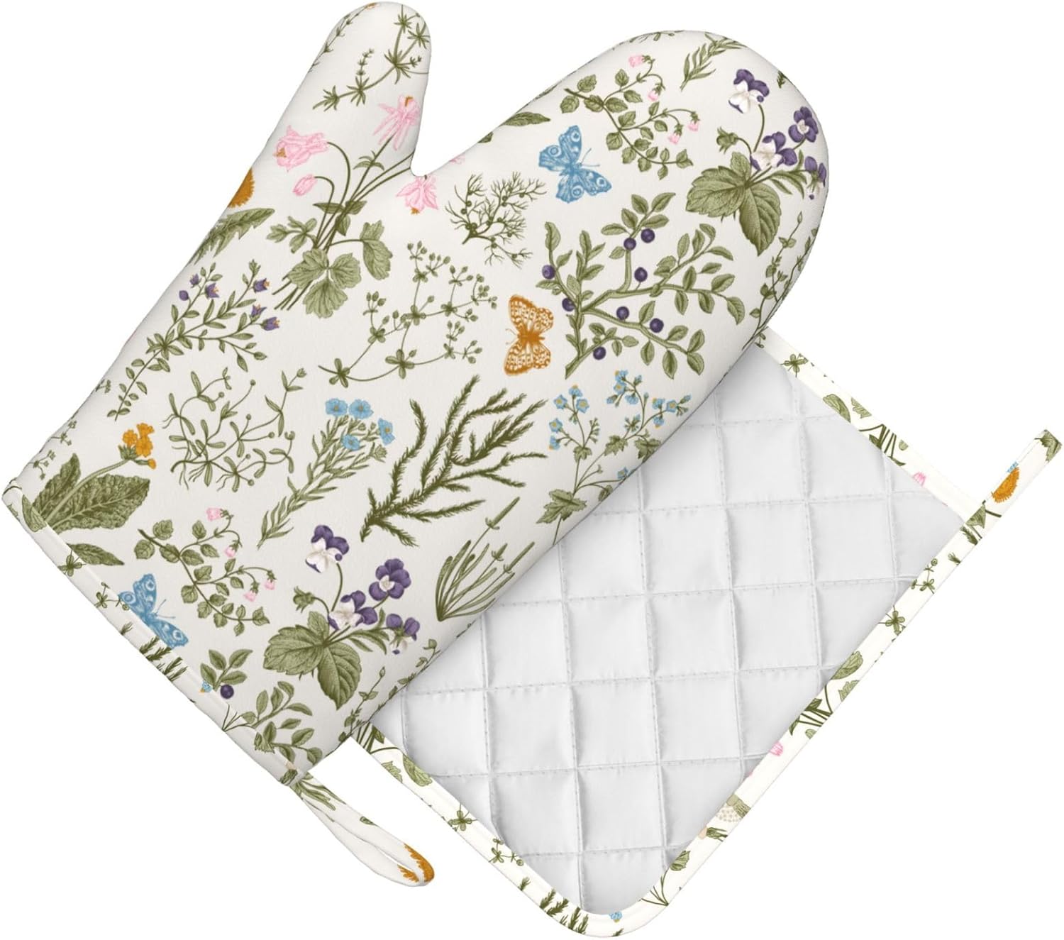 Cozy Floral Oven Mitts Set
