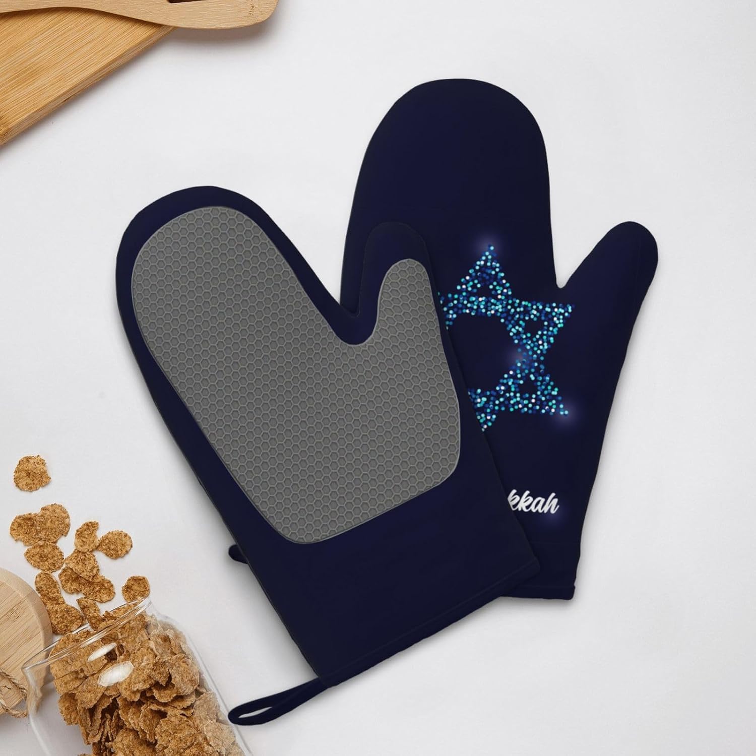 Happy Hanukkah Silicone Oven Gloves