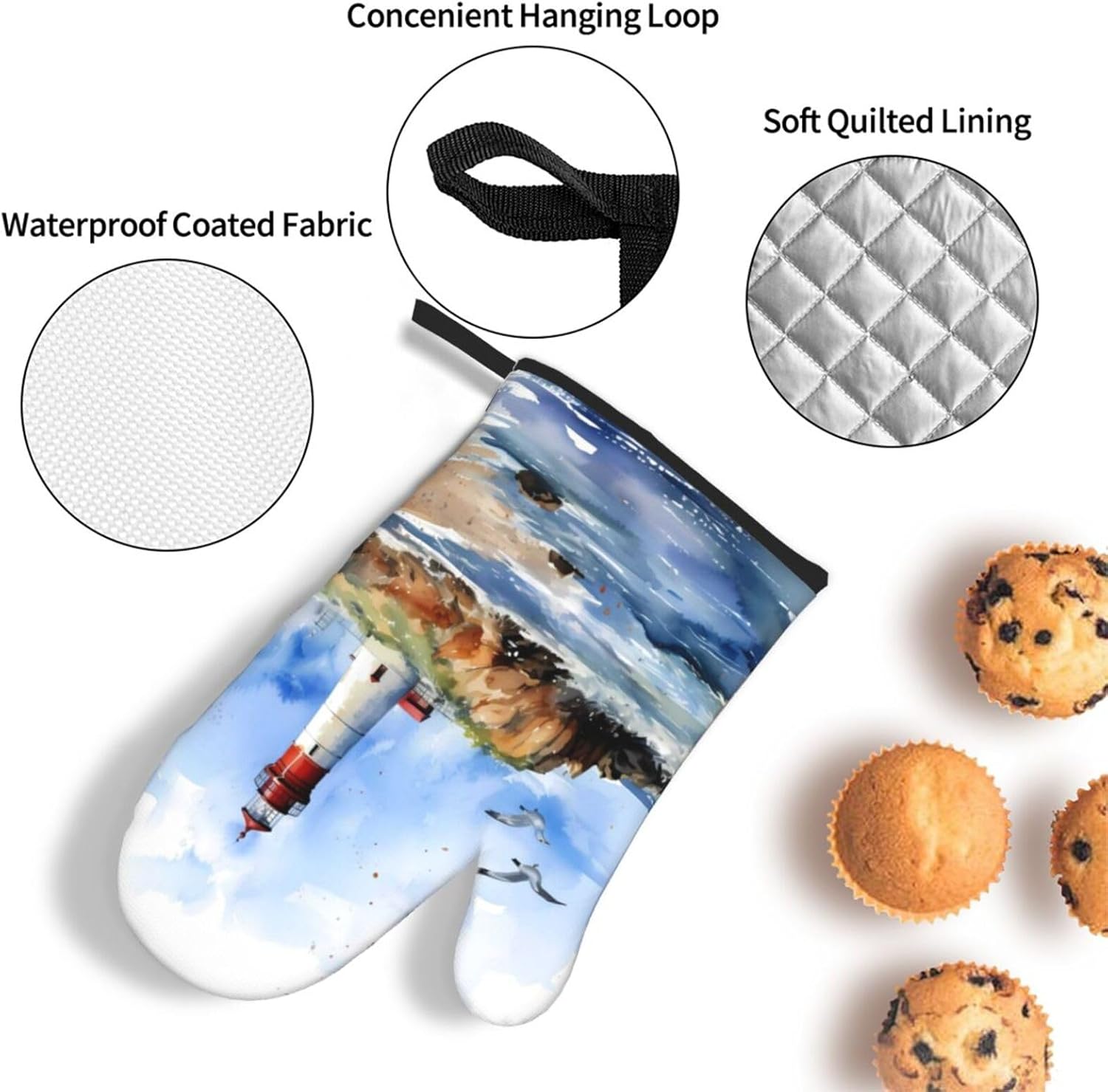 DXTKWL 3-Piece Heat-Resistant Oven Mitts Pot Holders for Safe Cooking