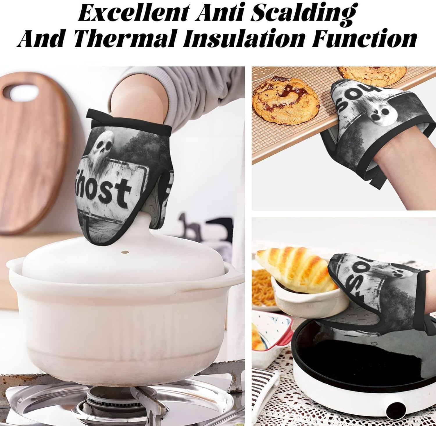 Halloween Mini Silicone Oven Mitts Heat Resistant Kitchen Gloves