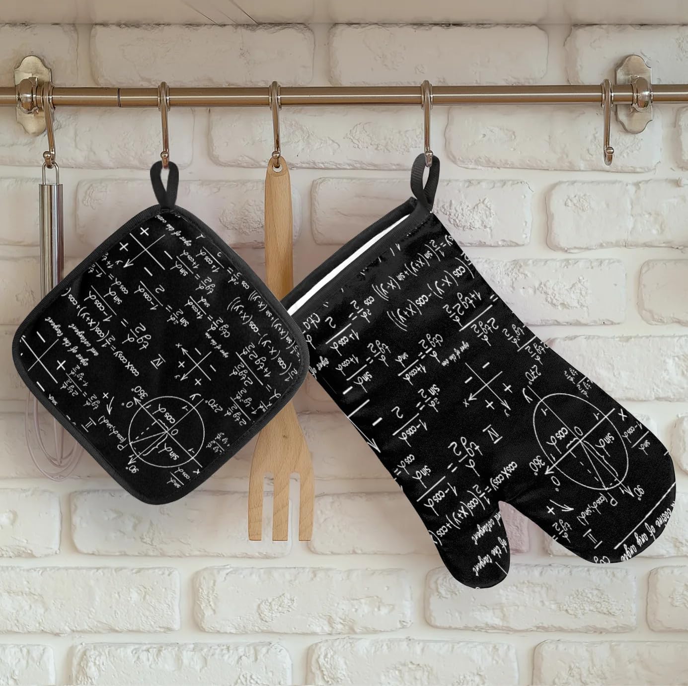 Knowledge Interesting Design Pot Holder Oven Mitt Set for Kitchen