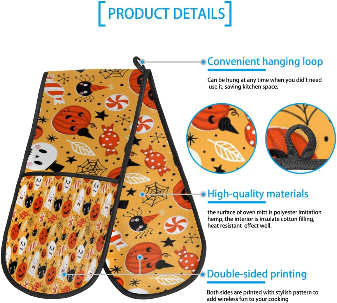 Heat-Resistant Oven Mitts - 75x354 inches