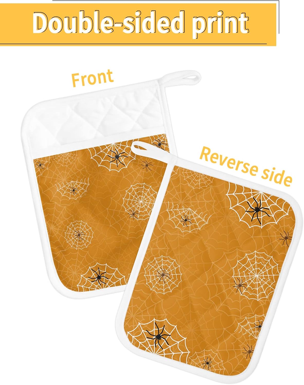 JasmineM Heat-Resistant Pot Holder Set Halloween Kitchen Pouches for Oven mitts
