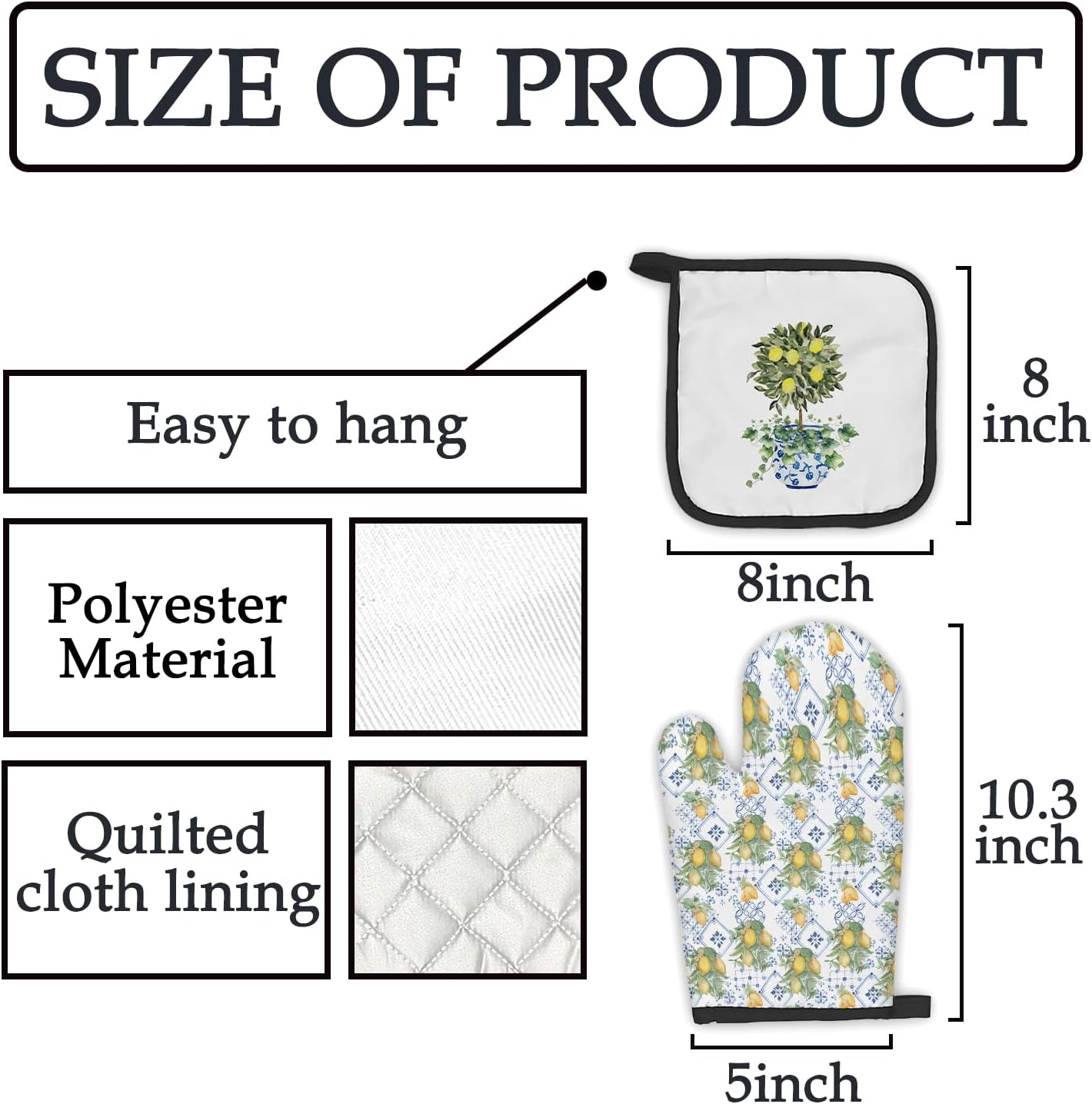Chinoiserie Oven Mitts Set