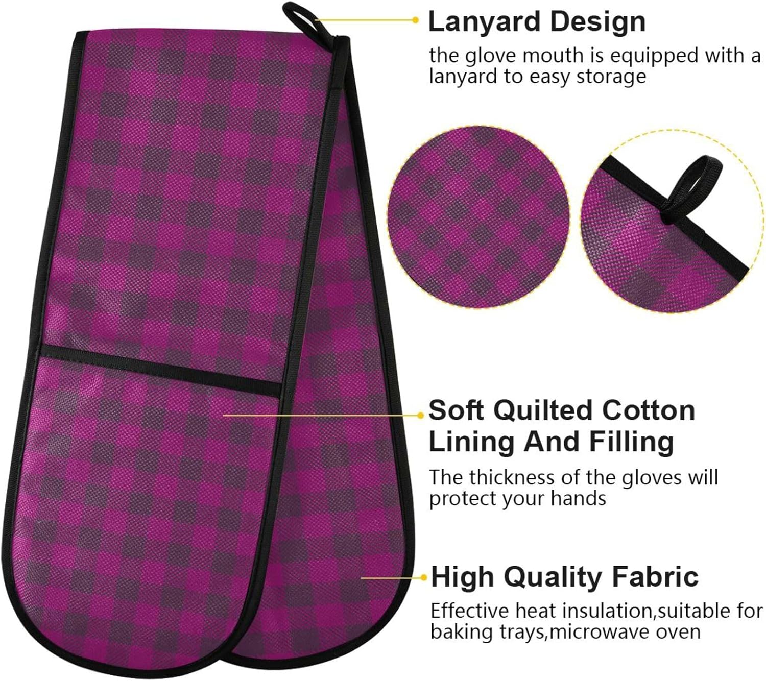 Violet Buffalo Plaid Halloween Oven Mitts