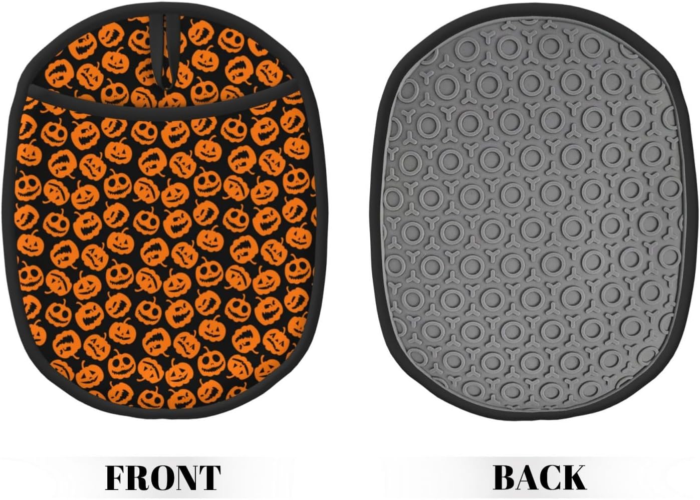 Two-Pack Halloween Silicone Potholders Heat-Resistant Non-Slip Pumpkins Flash